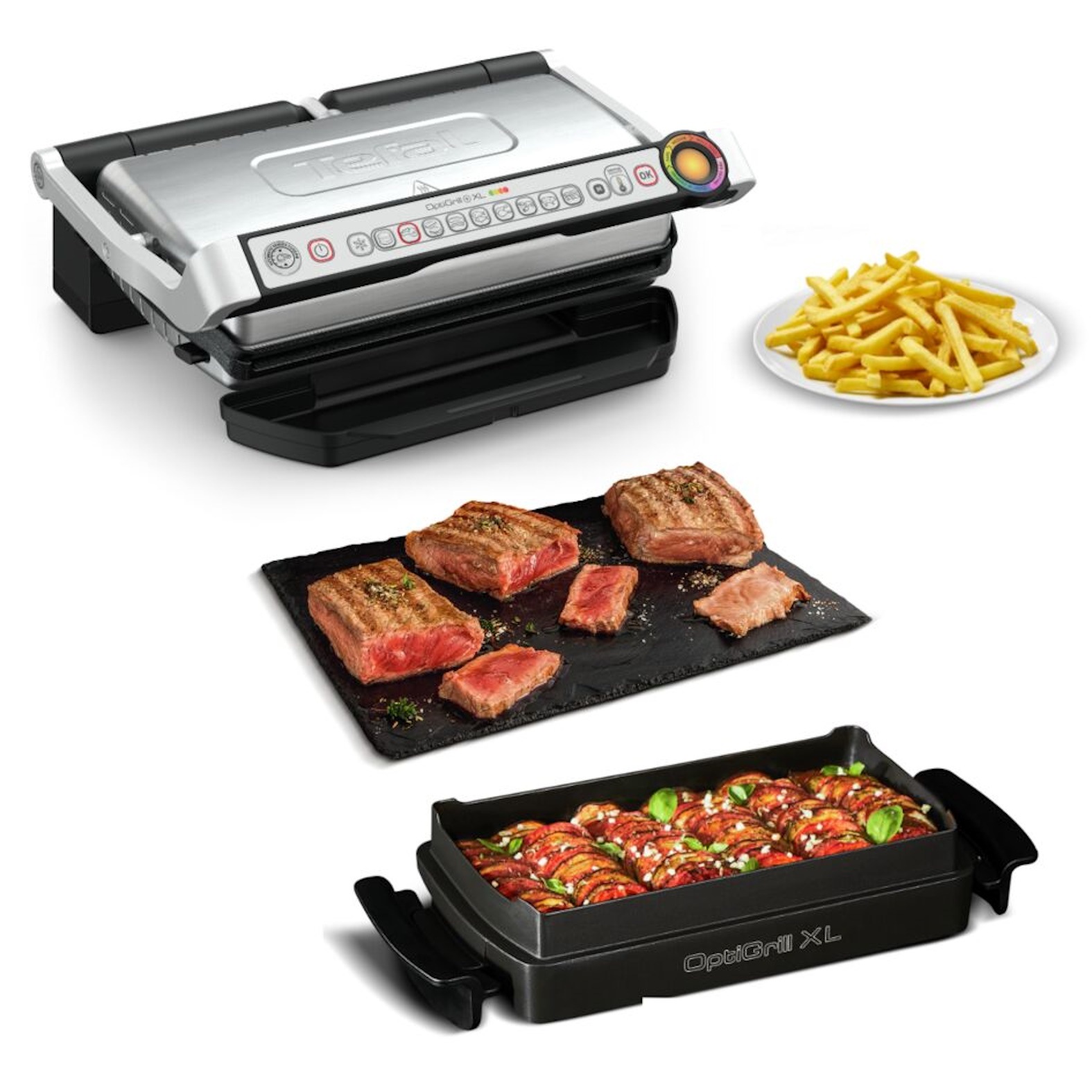 Tefal Kontaktgrill »OptiGrill+ XL inkl. Backschale, manueller Modus mit 4 T günstig online kaufen