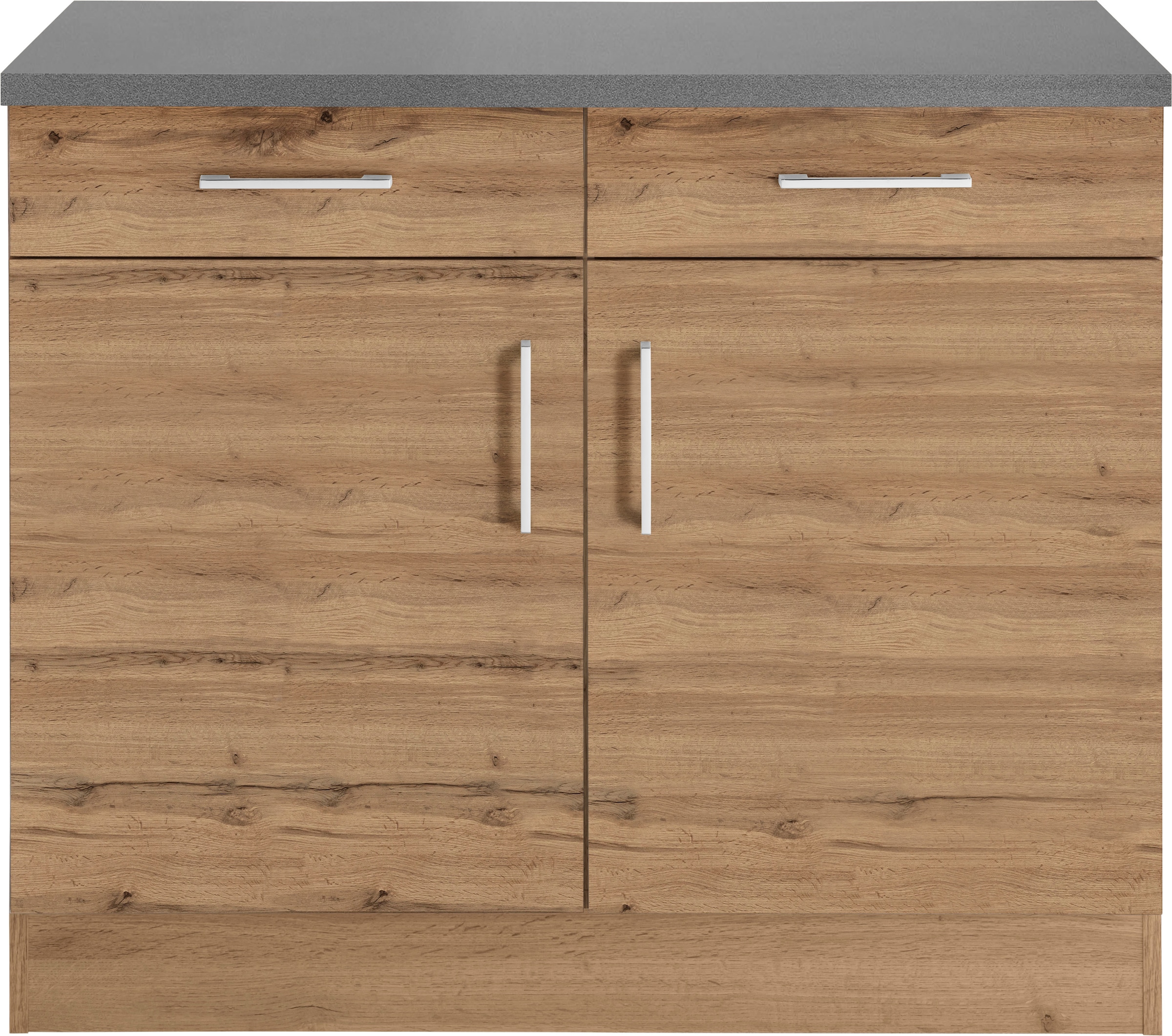 KOCHSTATION Unterschrank "KS-Colmar" 100 cm, mit Metallgriff, für viel Stau günstig online kaufen