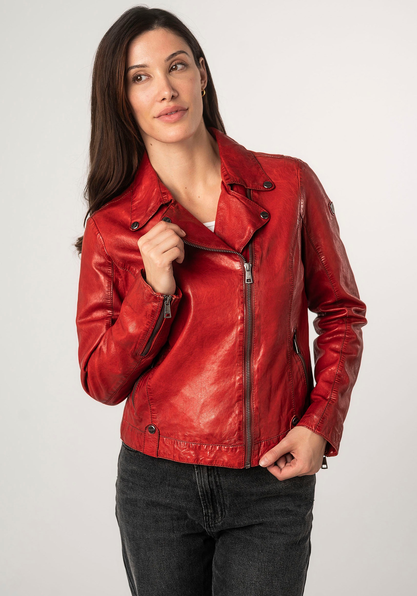 Mauritius Lederjacke »MWFayola«, mit Umlegekragen