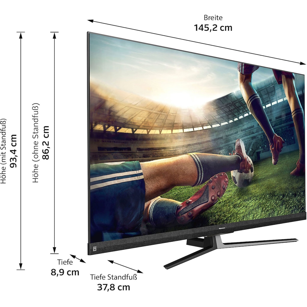 Hisense LED-Fernseher »65U8QF«, 164 cm/65 Zoll, 4K Ultra HD, Smart-TV, Quantum Dot Technologie, 120Hz Panel, USB-Recording, JBL sound, Alexa Built-in