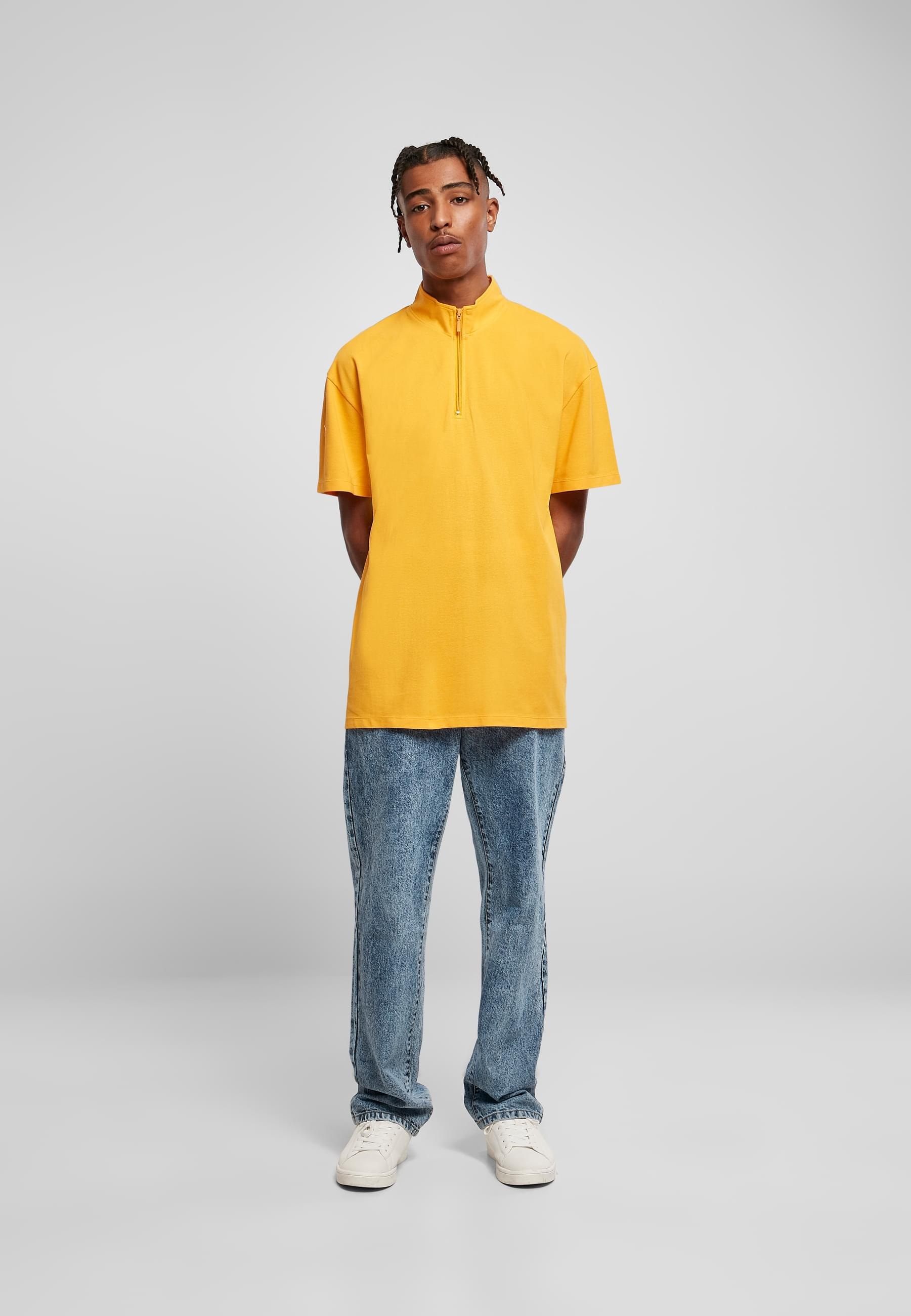 URBAN CLASSICS T-Shirt »Urban Classics Herren Boxy Zip Pique Tee« 1 Stk. tlg.