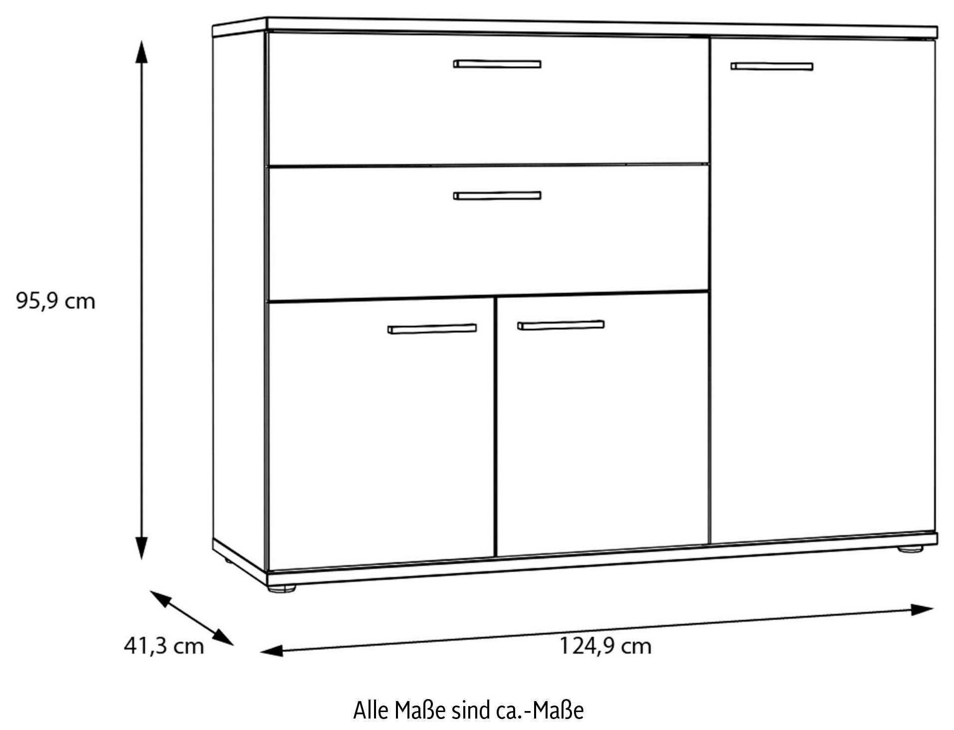 FORTE Highboard »Forte Saltwater«, Breite ca. 125 cm
