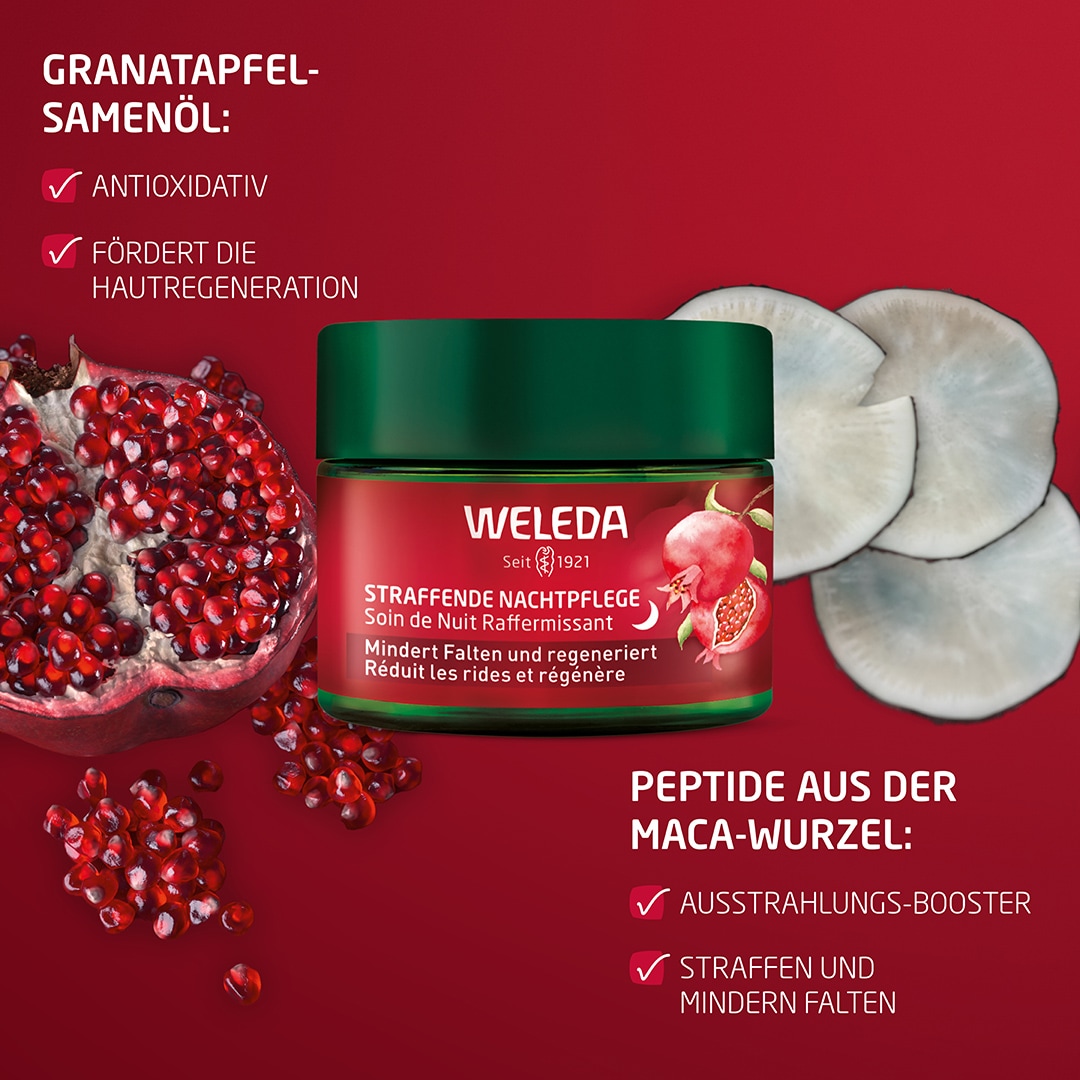 WELEDA Gesichtspflege »Weleda Straffende Nachtpflege Granatapfel & Maca-Peptide«