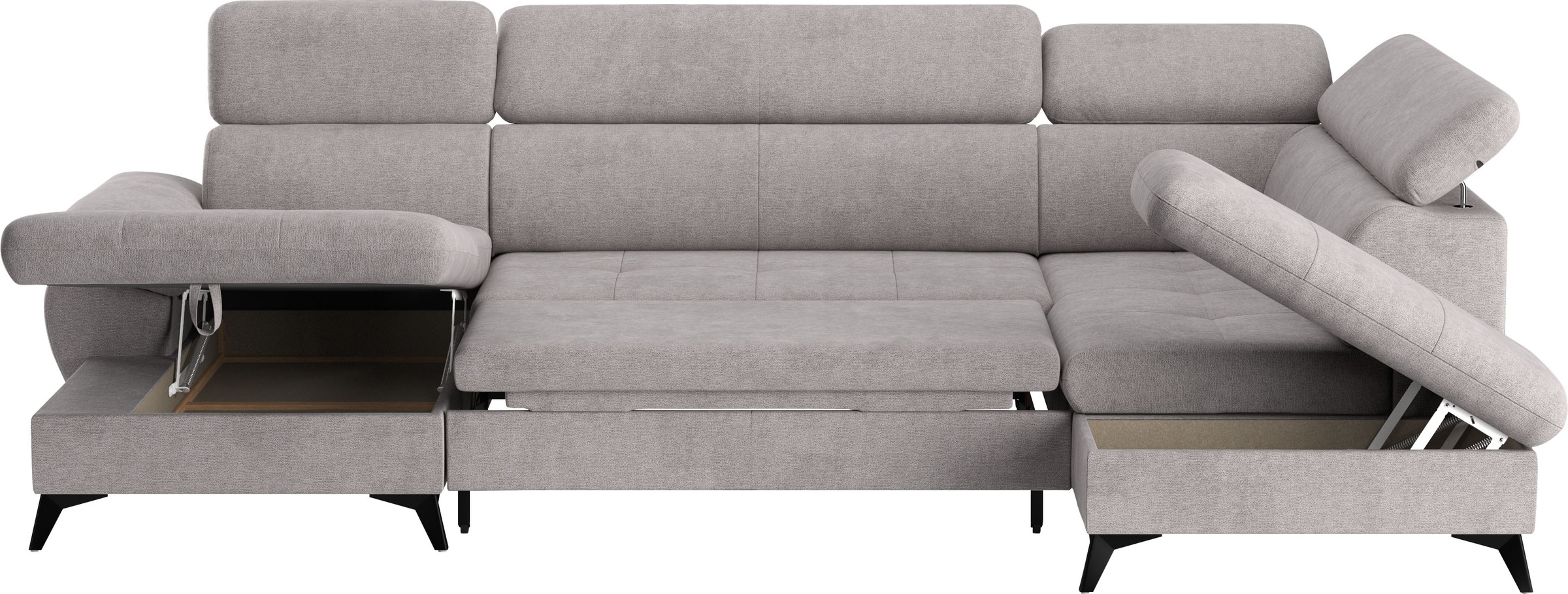COTTA Wohnlandschaft »Hudson U-Form«, mit Kopfteilverstellung, wahlweise mit Bettfunktion & Bettkasten