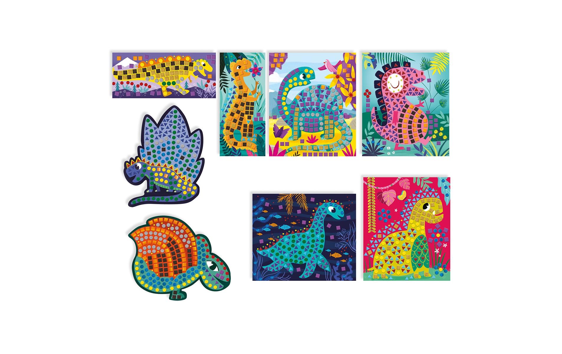 Janod Kreativset »Bastelset Dinosaurier Mosaik«
