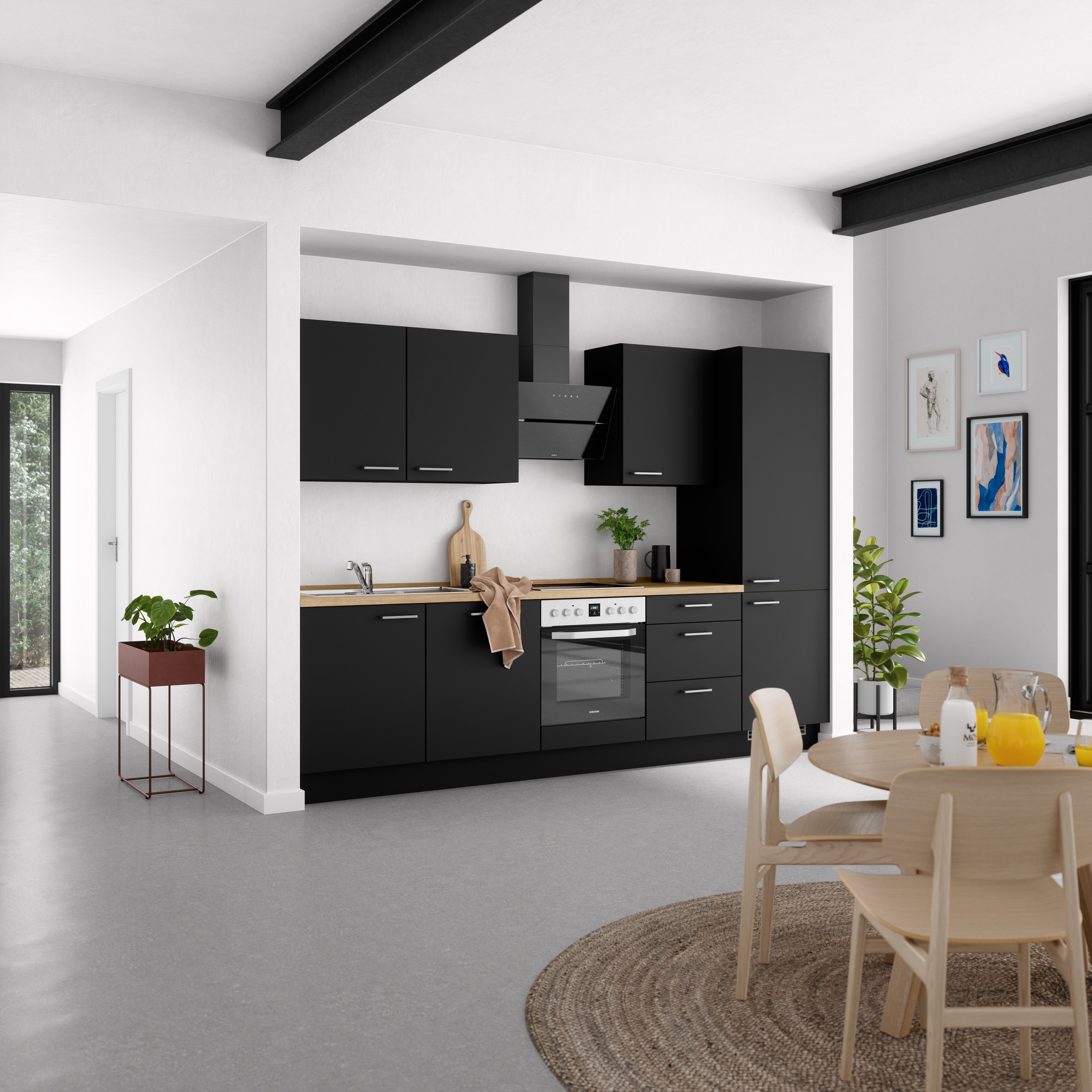 nobilia® Küchenzeile »"Touch II"«, vormontiert, Ausrichtung wählbar, Breite 300 cm, wahlw. mit E-Geräten