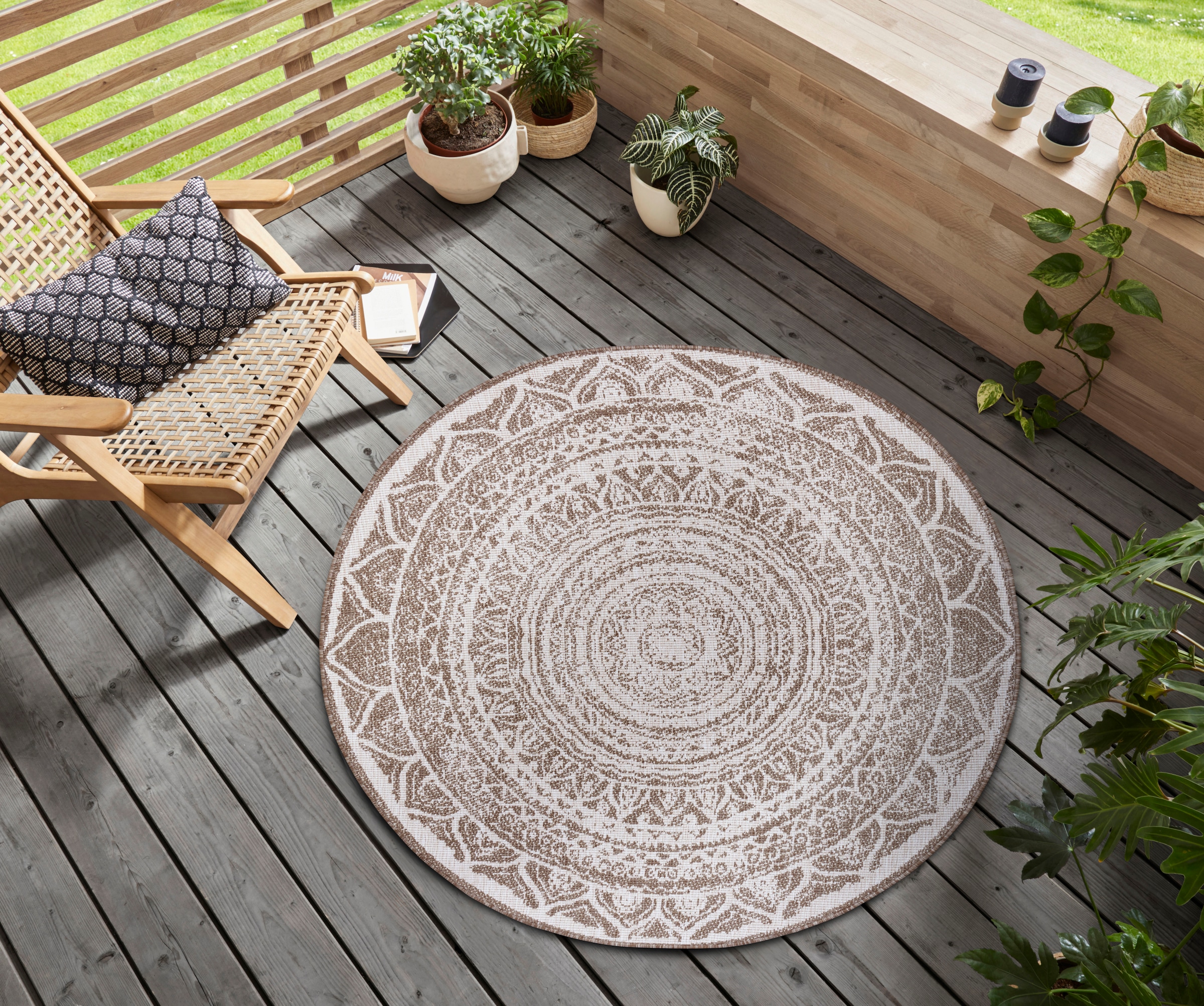 NORTHRUGS Teppich »Siruma«, rund, 5 mm Höhe, In- & Outdoor, Wendeteppich, O günstig online kaufen