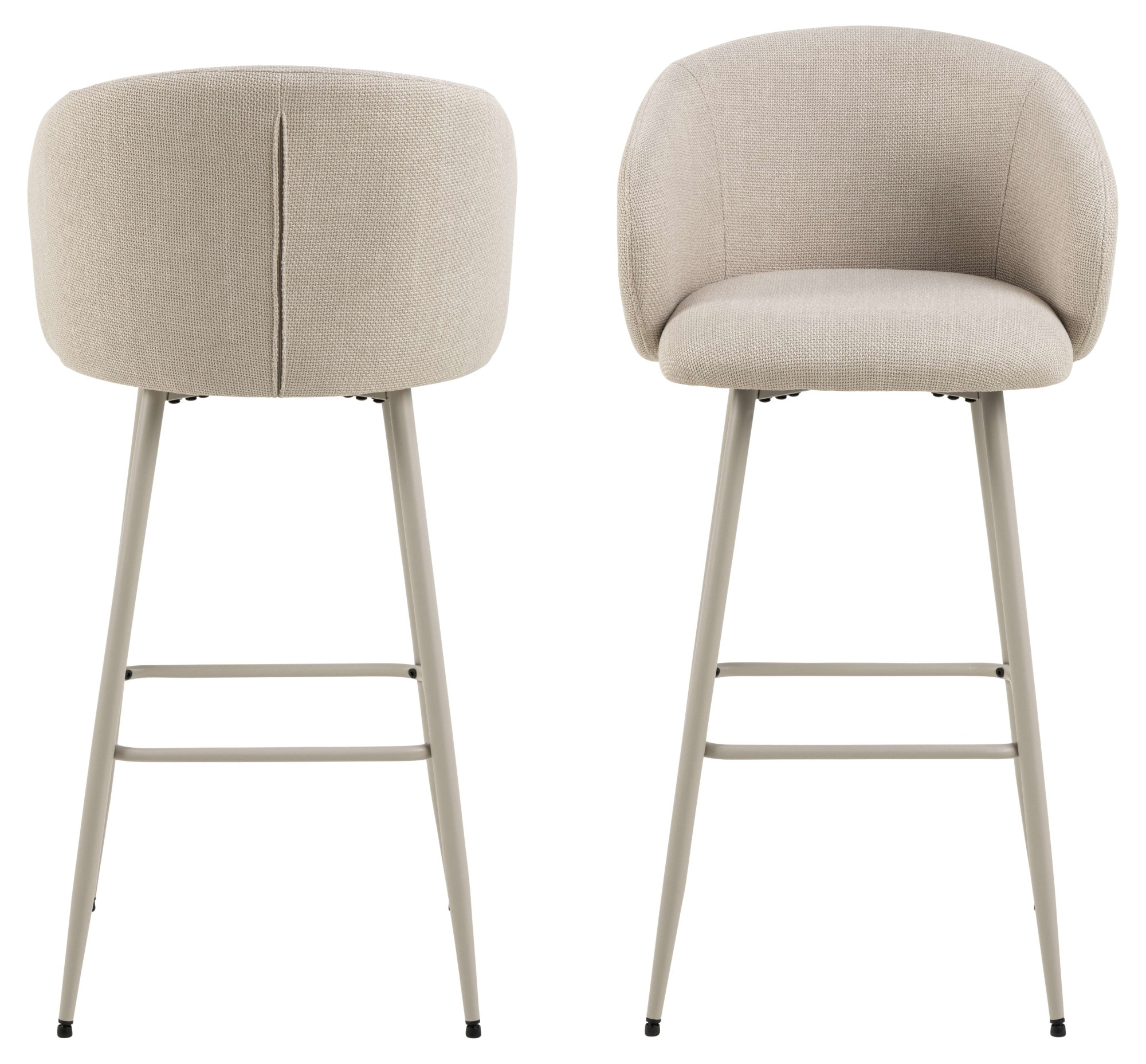 ACTONA GROUP Barhocker »Eleanor«, (Set, 2 St., 2 Stk.), Barhocker, Basel beige, Gestell grau rau, 2 Stk