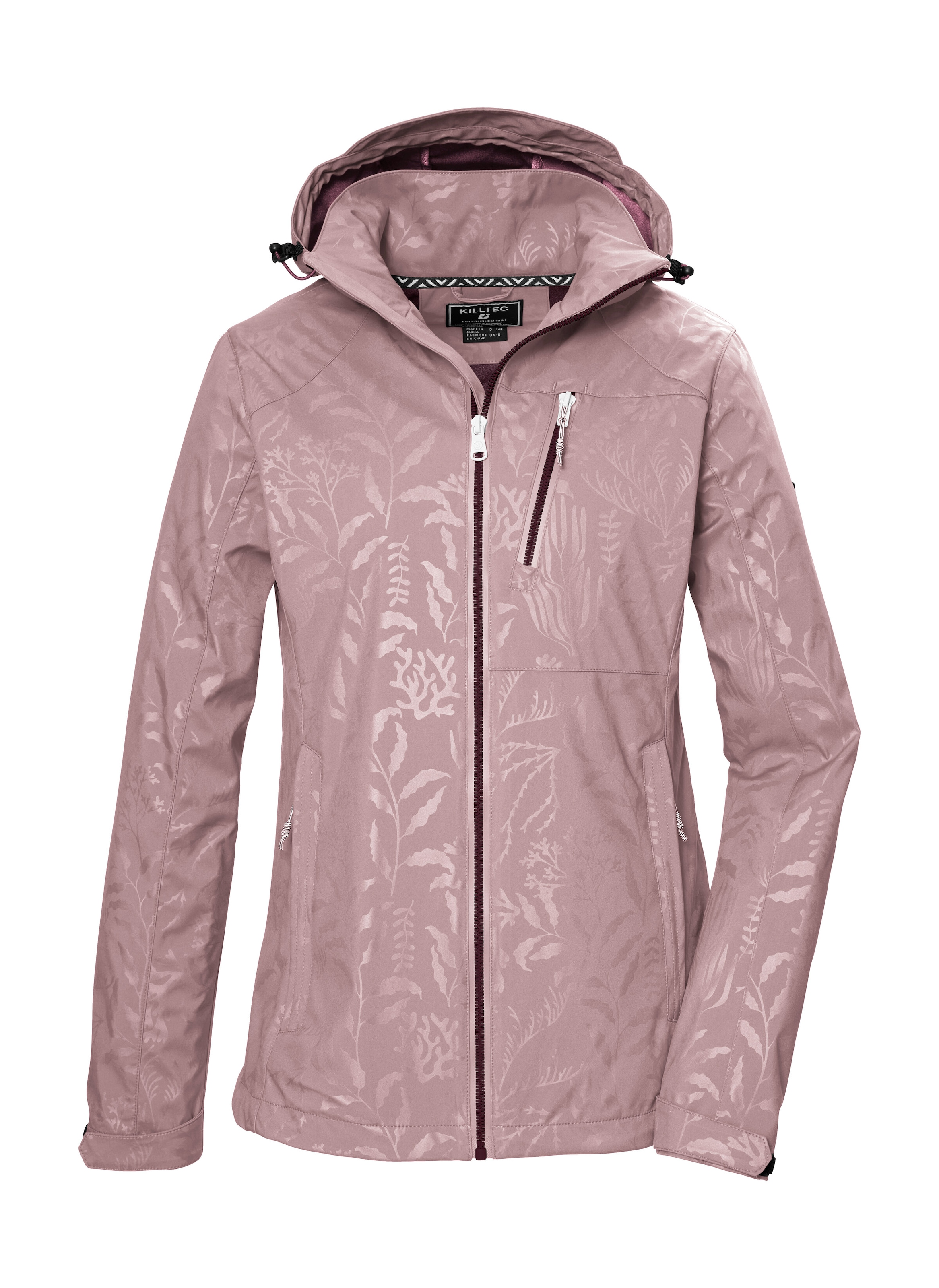 Killtec Softshelljacke »KOS 122 WMN SFTSHLL JCKT FLORAL«, Softshelljacke: Wind-u wasserdichte, atmungsaktiv, Kapuze regulierbar