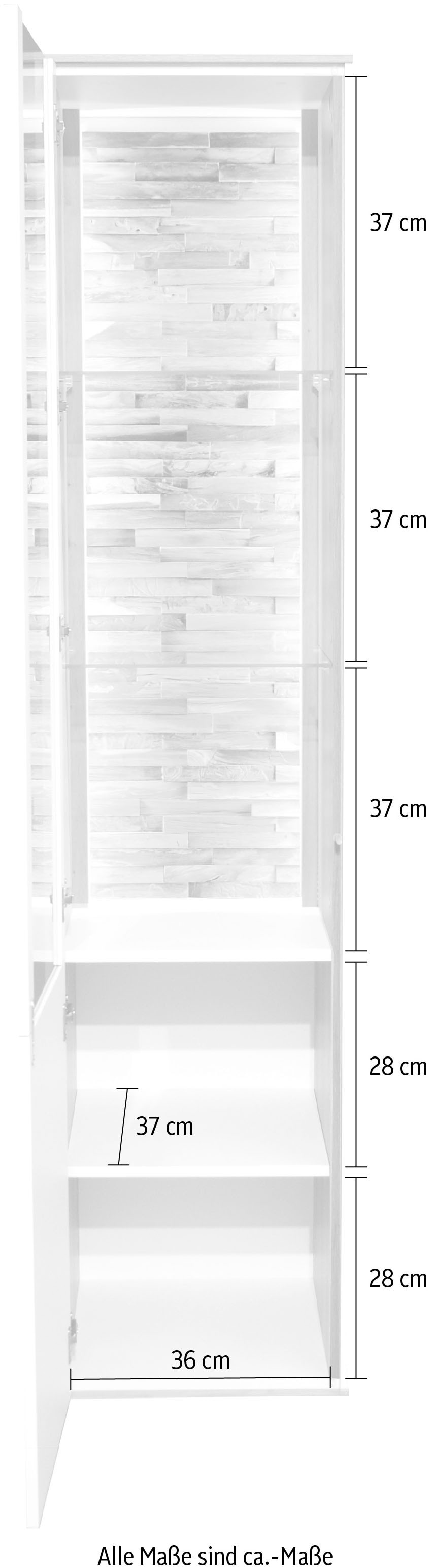Mäusbacher Standvitrine »Faro«, Faro Standvitrine: B 43 cm, Holz/Glastür, LED, Push-to-open