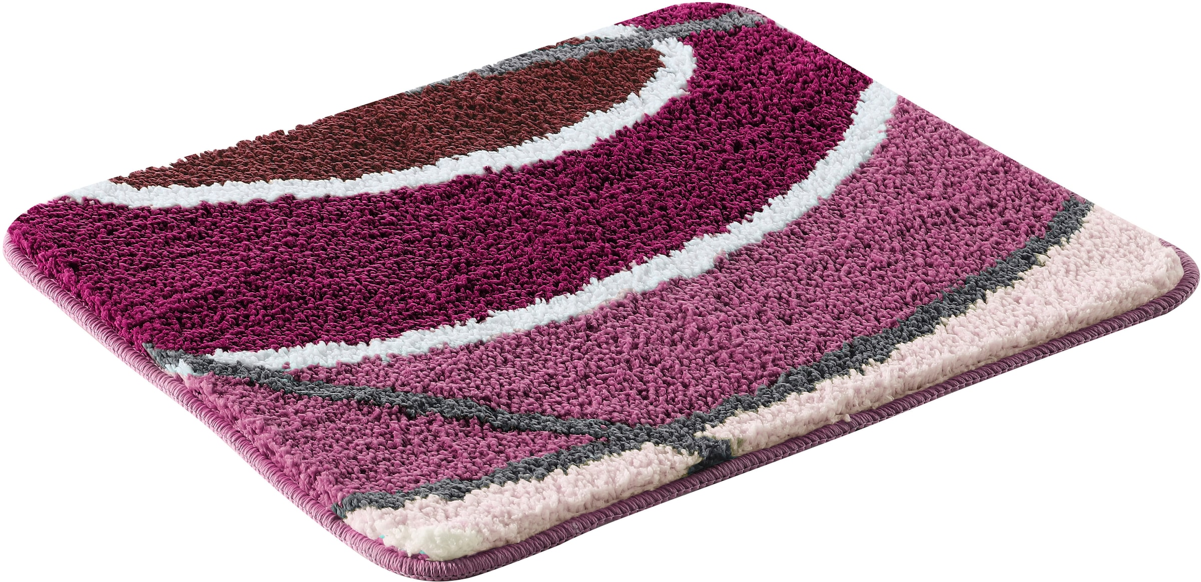 my home Badematte »Juna mit Muster, Badvorleger, Badezimmer Teppich, Duschvorleger«, rutschhemmend beschichtet, strapazierfähig, besonders weich, Design, Badematten, Badteppich
