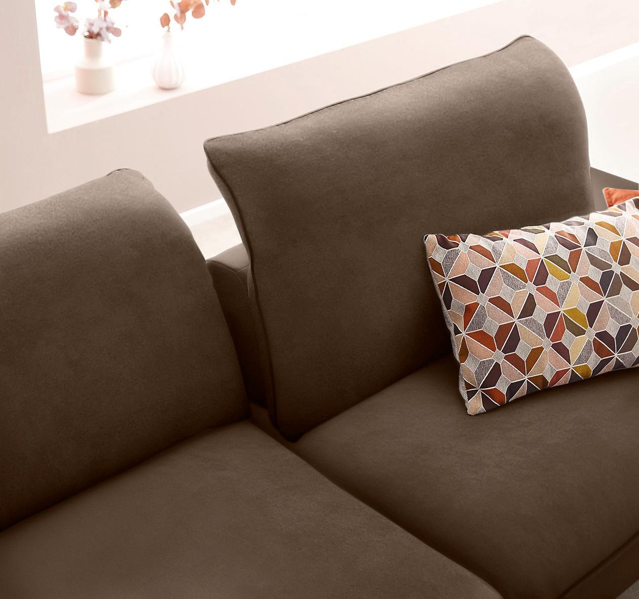 W.SCHILLIG Ecksofa »enjoy&MORE, Designsofa, elegant und bequem, L-Form«, mit Sitztiefenverstellung, Füße Chrom glänzend, Breite 294 cm