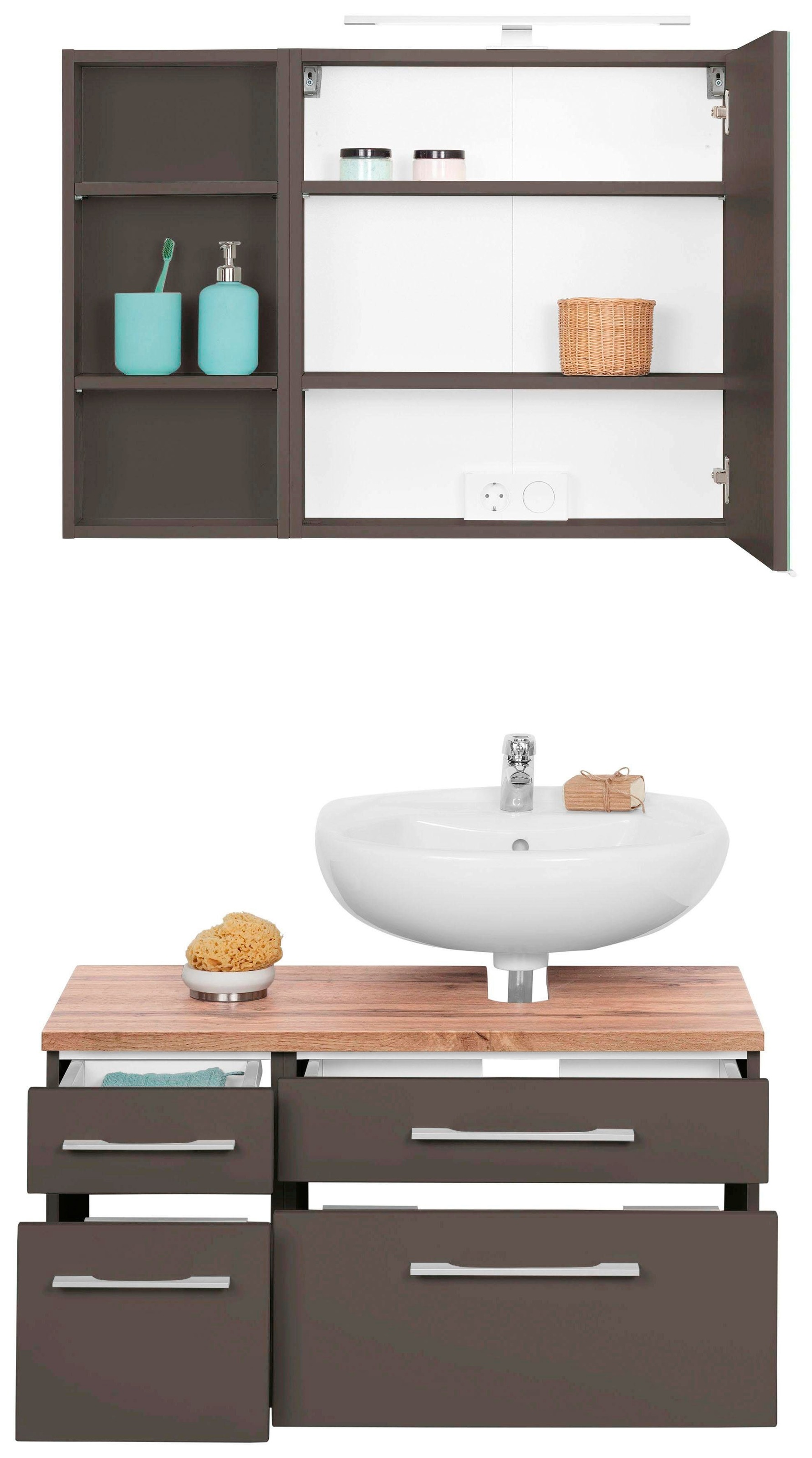 welltime Badmöbel-Set »Davos« 3 Stk. tlg. günstig online kaufen