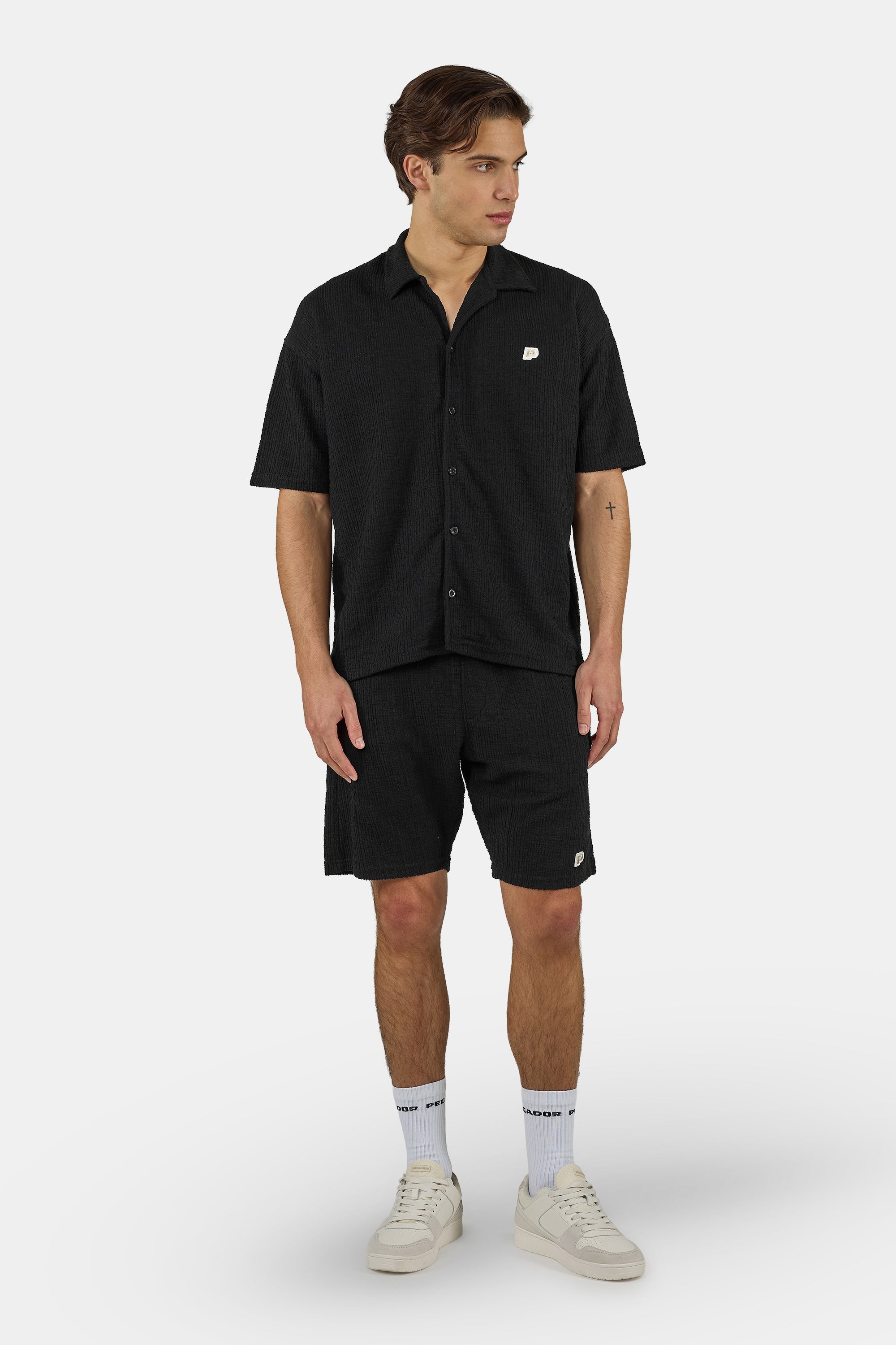 PEGADOR Kurzarmshirt »Libco Structured Knit Shirt« Materialmix, regular fit