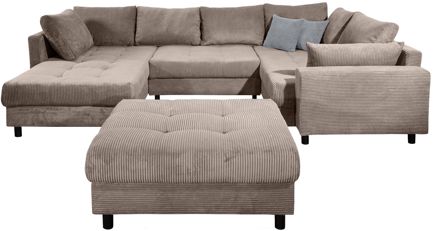 COLLECTION AB Wohnlandschaft »Toni U-Form mit Armlehne« inkl. Hocker und Zi günstig online kaufen