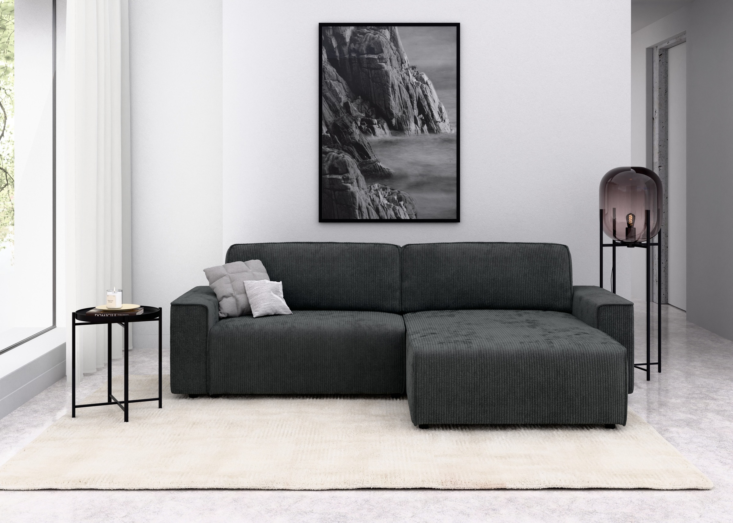INOSIGN Ecksofa »Chance, Recamiere beidseitig montierbar, Schlaffunktion, B günstig online kaufen