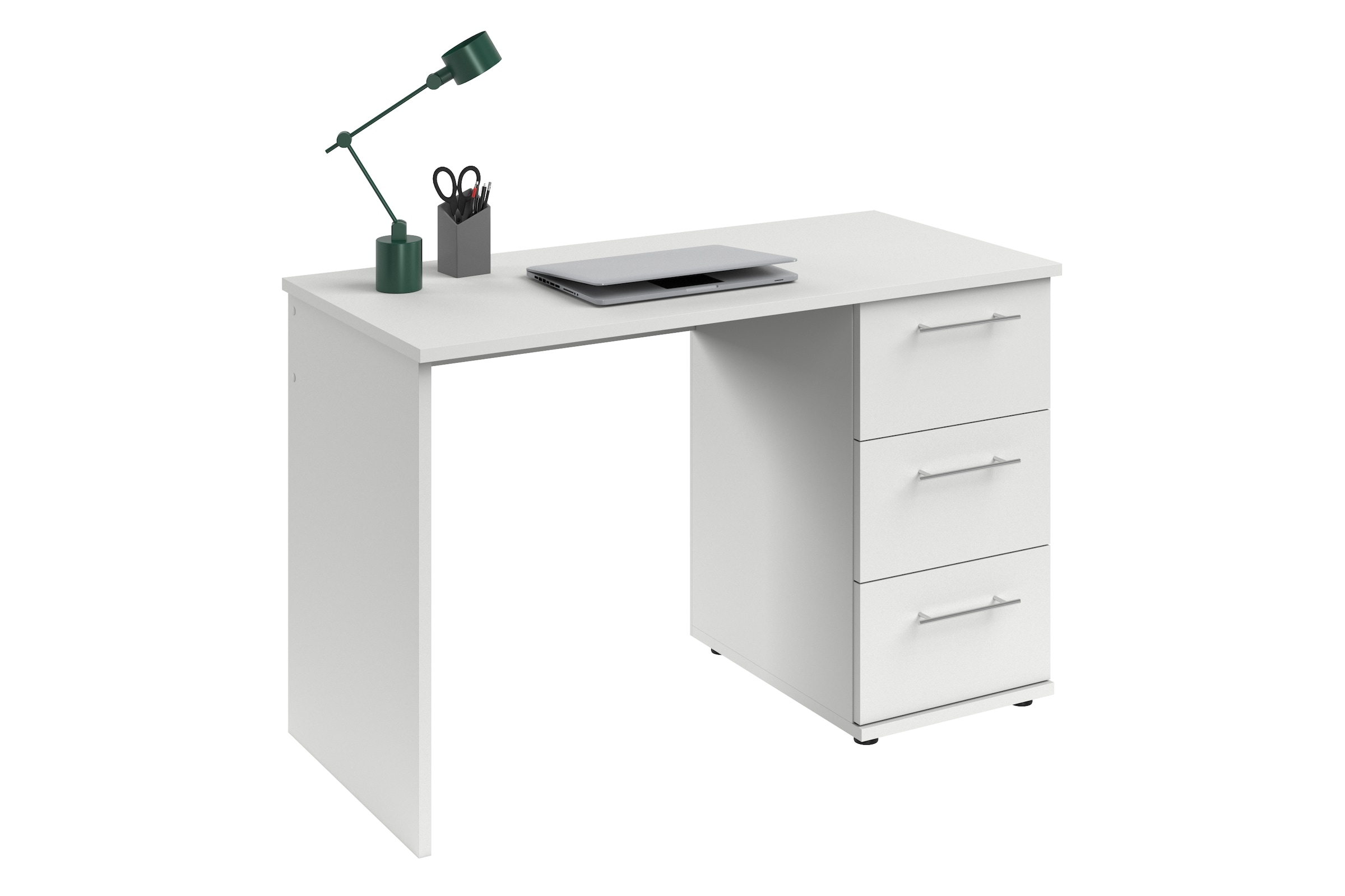 VOGL Möbelfabrik Schreibtisch »Tobi, optional mit Tastaturauszug,«, mit 3 Schubkästen, Breite 115 cm, Made in Germany
