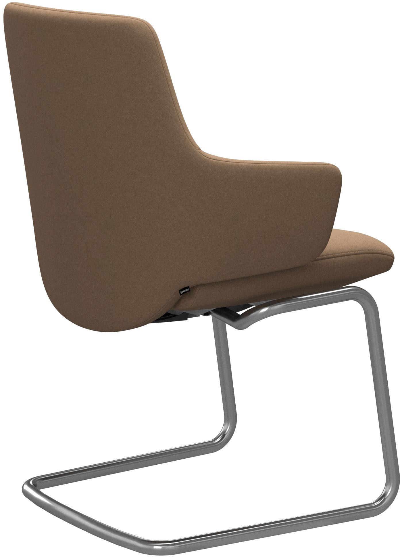 Stressless® Polsterstuhl »Laurel«, Microfaser DINAMICA, Low Back mit Armlehne, Größe L, mit Beinen aus Stahl in Chrom glänzend