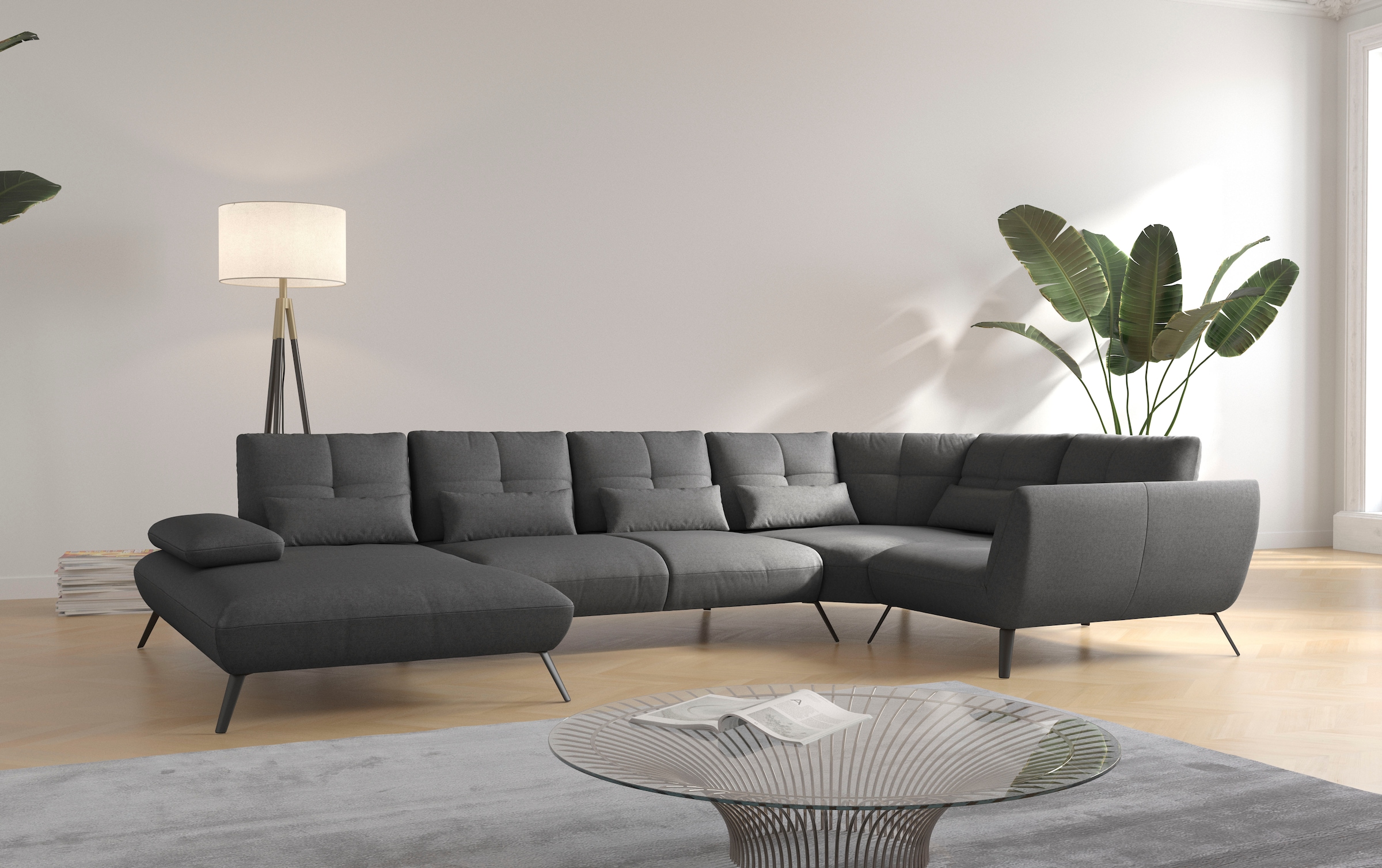 OTTO home Wohnlandschaft »Mikado U-Form« inkl. Sitztiefenverstellung und Ar günstig online kaufen