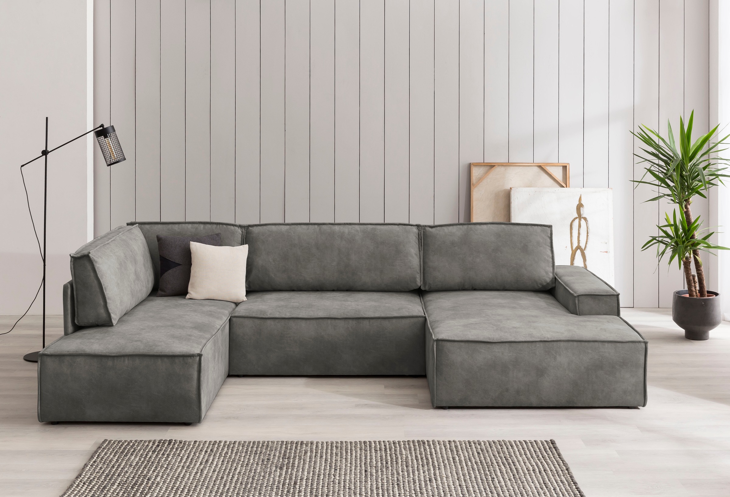 Home affaire Wohnlandschaft »SHERWOOD 329 cm, U-Form, Schlafsofa,«, Schlaff günstig online kaufen