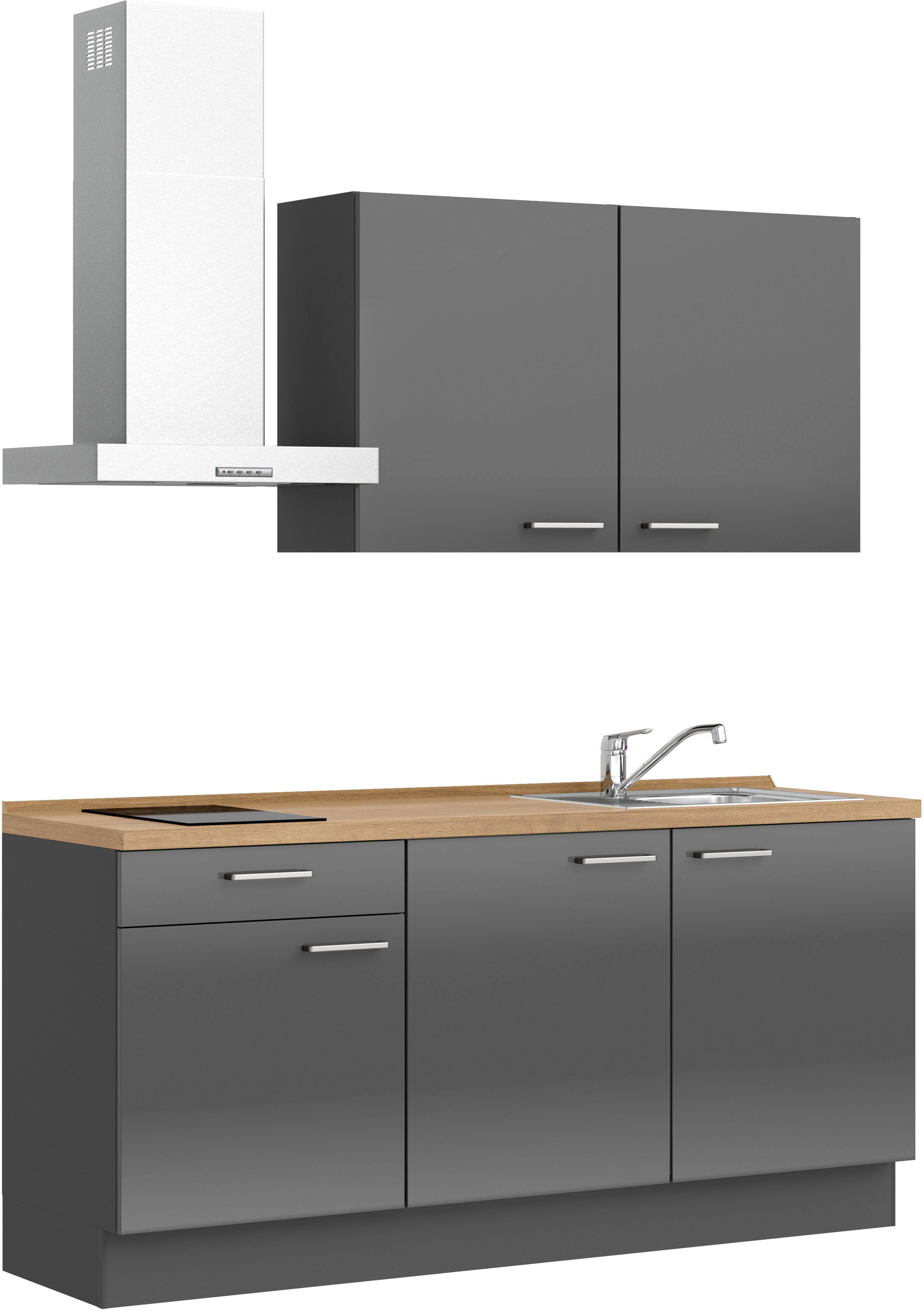 nobilia® Küchenzeile »"Flash I"« vormontiert, Ausrichtung wählbar, Breite 180 cm, wahlw. mit E-Geräten