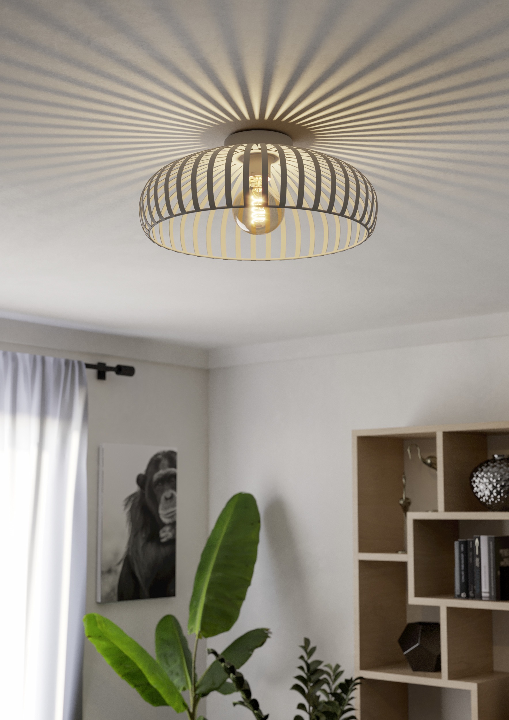 EGLO LED Deckenleuchte »MOGANO 3 Deckenlampe - Stahl - E27 - 1X40W - IP20« günstig online kaufen