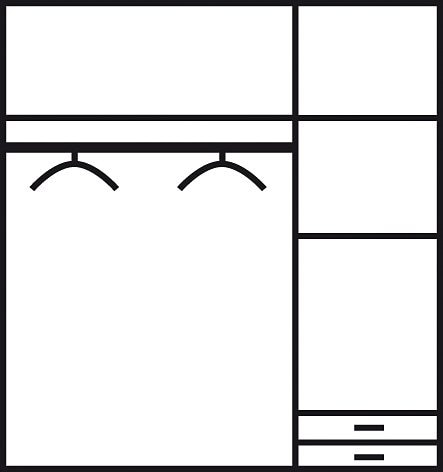 Schlafkontor Drehtürenschrank »Base Kleiderschrank Joe Garderobe Hochschrank Wäscheschrank«, Bega Schrank Schlafzimmer Bestseller in 3 Breiten und 2 Farben
