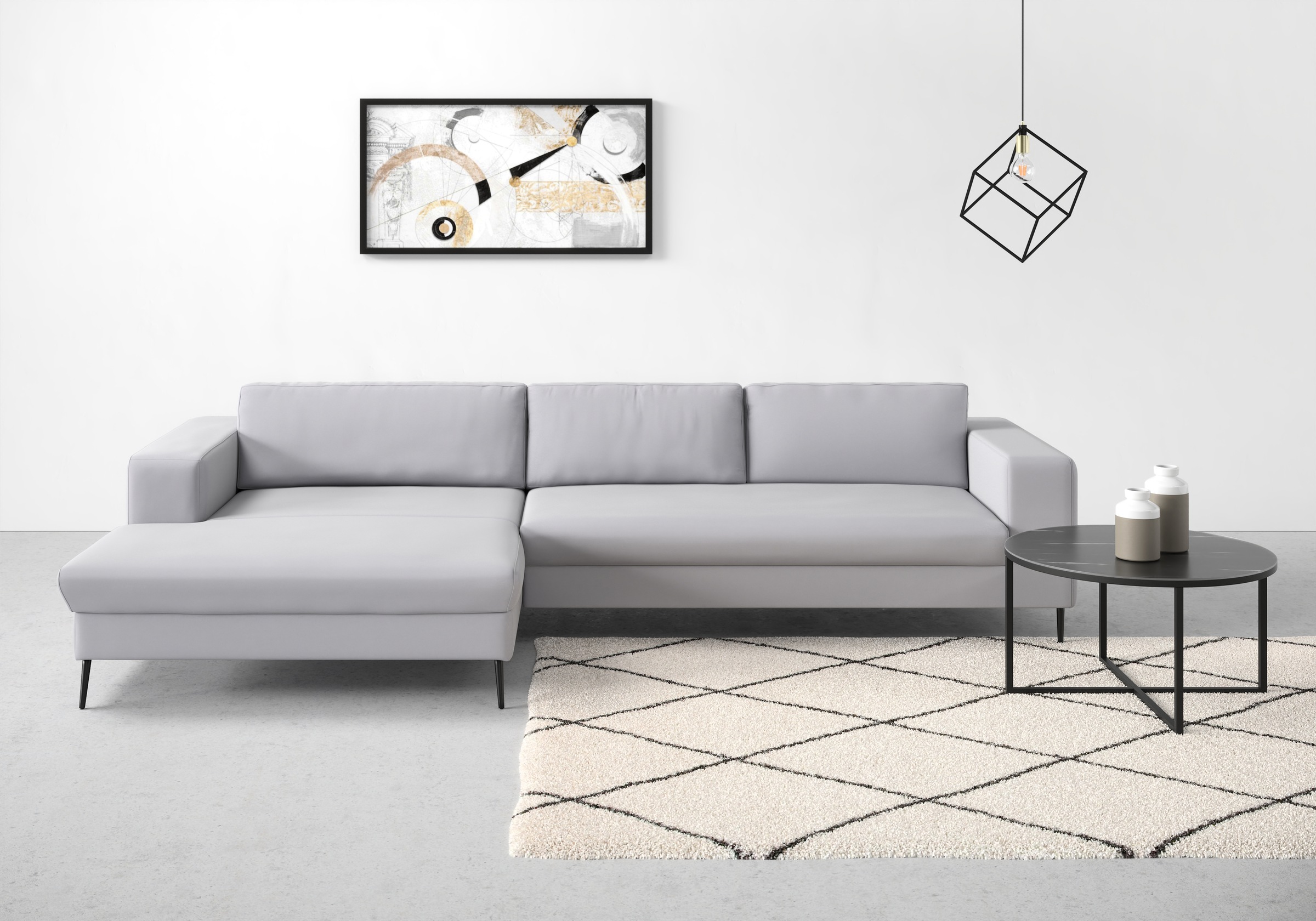 DOMO collection Ecksofa »Modica, zeitlos und elegant, L-Form«, moderne Optik mit extrabreiter Recamiere, auch in Cord