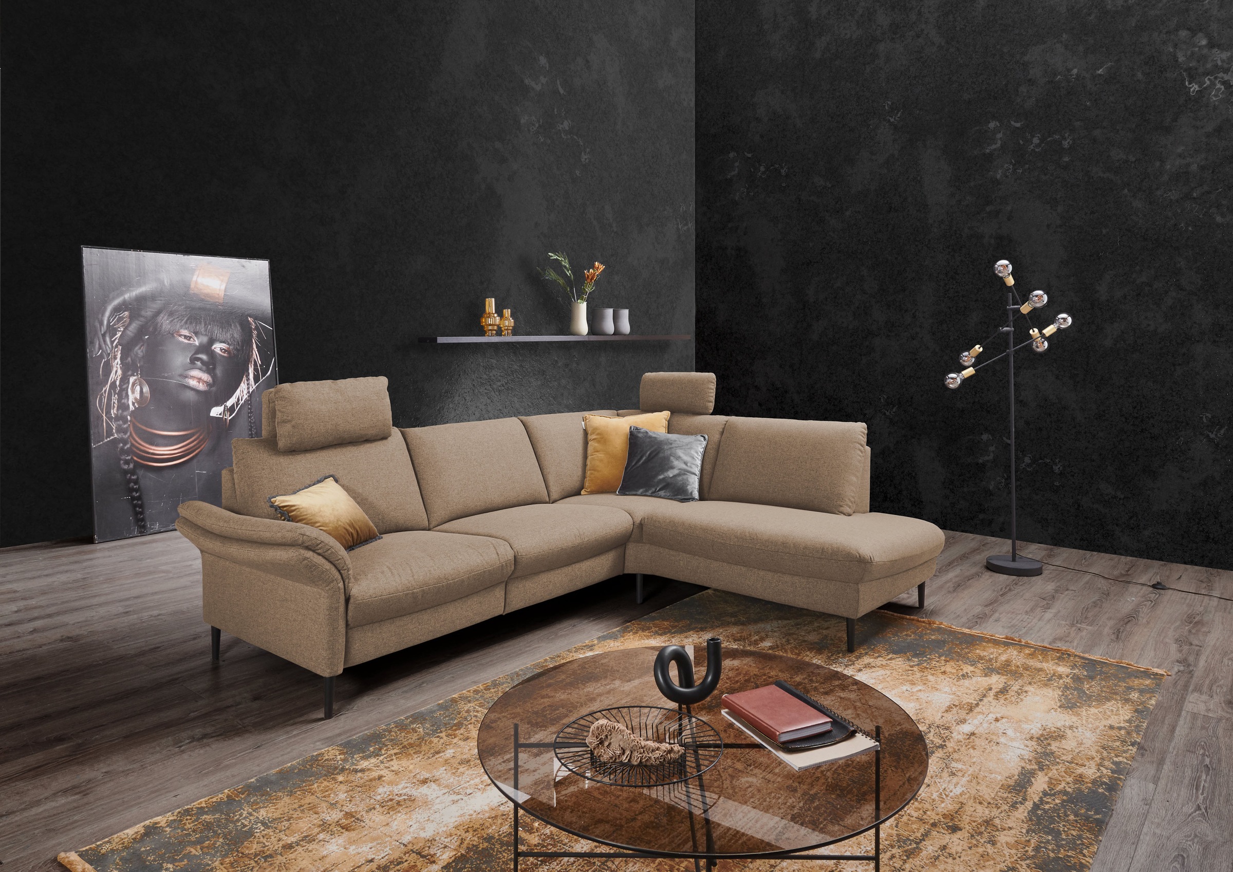 PLACES OF STYLE Ecksofa "Sarsina: mit Tonnentaschen-Federkern, perfekt zum günstig online kaufen