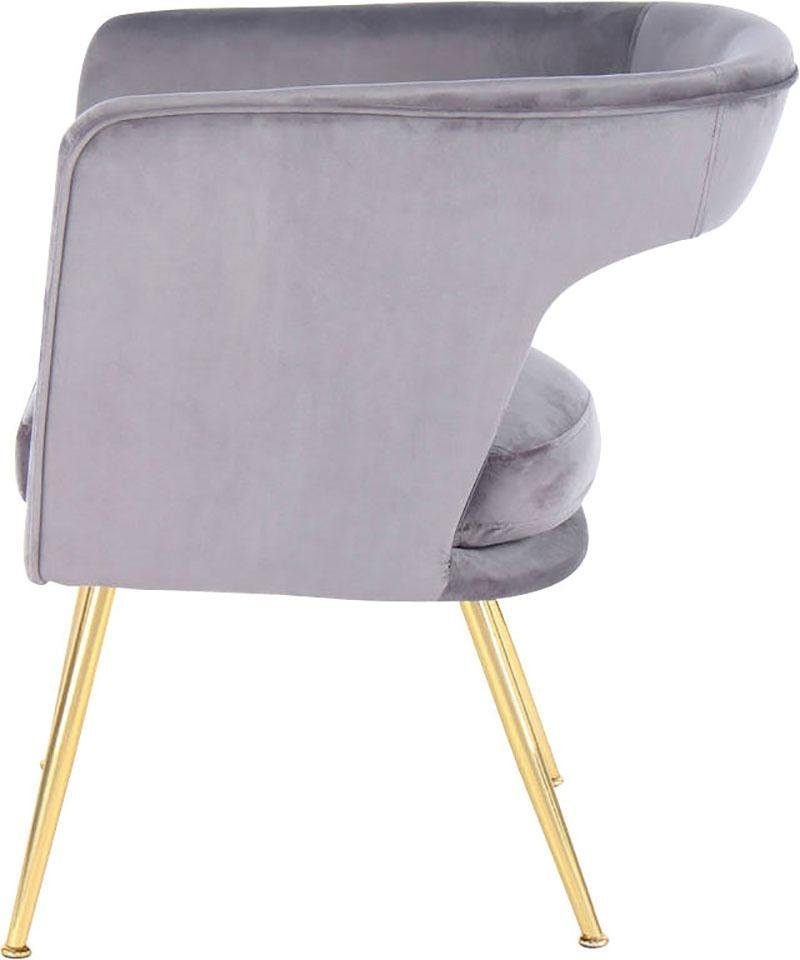 Kayoom Stuhl »Jolene 125, Esszimmerstuhl,eleganter Stoffbezug«, 1 St., samtweicher Bezug, Rückenlehne und Armlehnen abgerundet