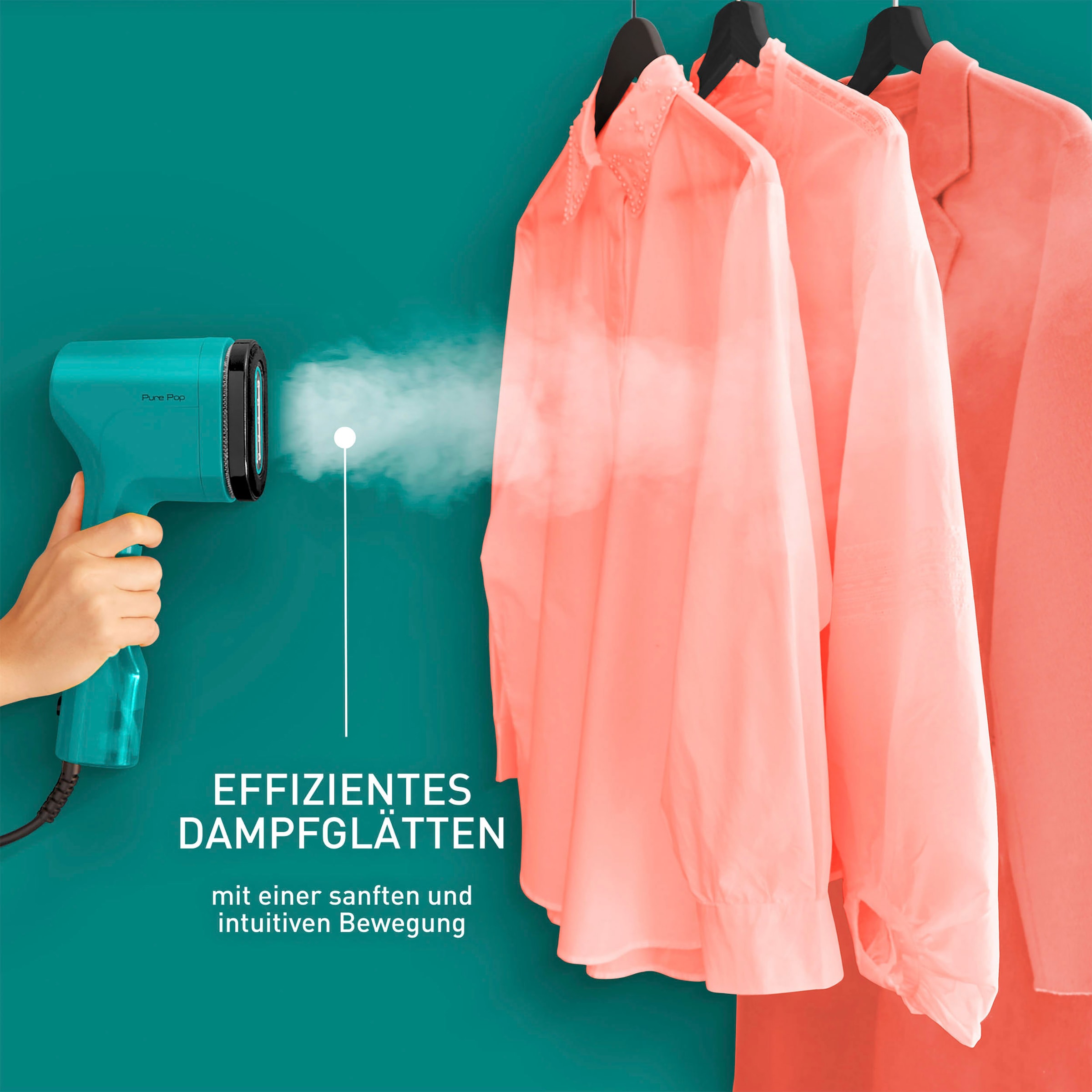 Tefal Dampfbürste »Pure Pop«, 1300 W, entfernt bis zu 99,99% der Viren/Bakterien/Keime