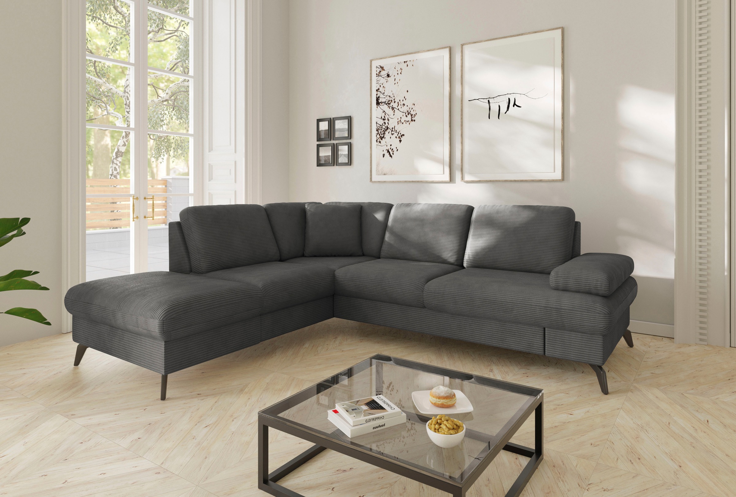 sit&more Ecksofa »Morris Jubi L-Form«, inkl. Armteilfunktion und 1 Zierkiss günstig online kaufen
