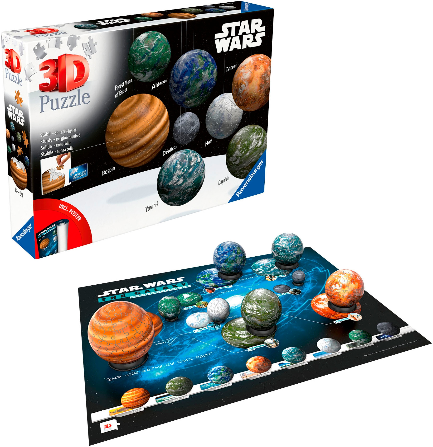 Ravensburger 3D-Puzzle »Himmelskörper der Star Wars Galaxie«, (531 tlg.), Made in Europe