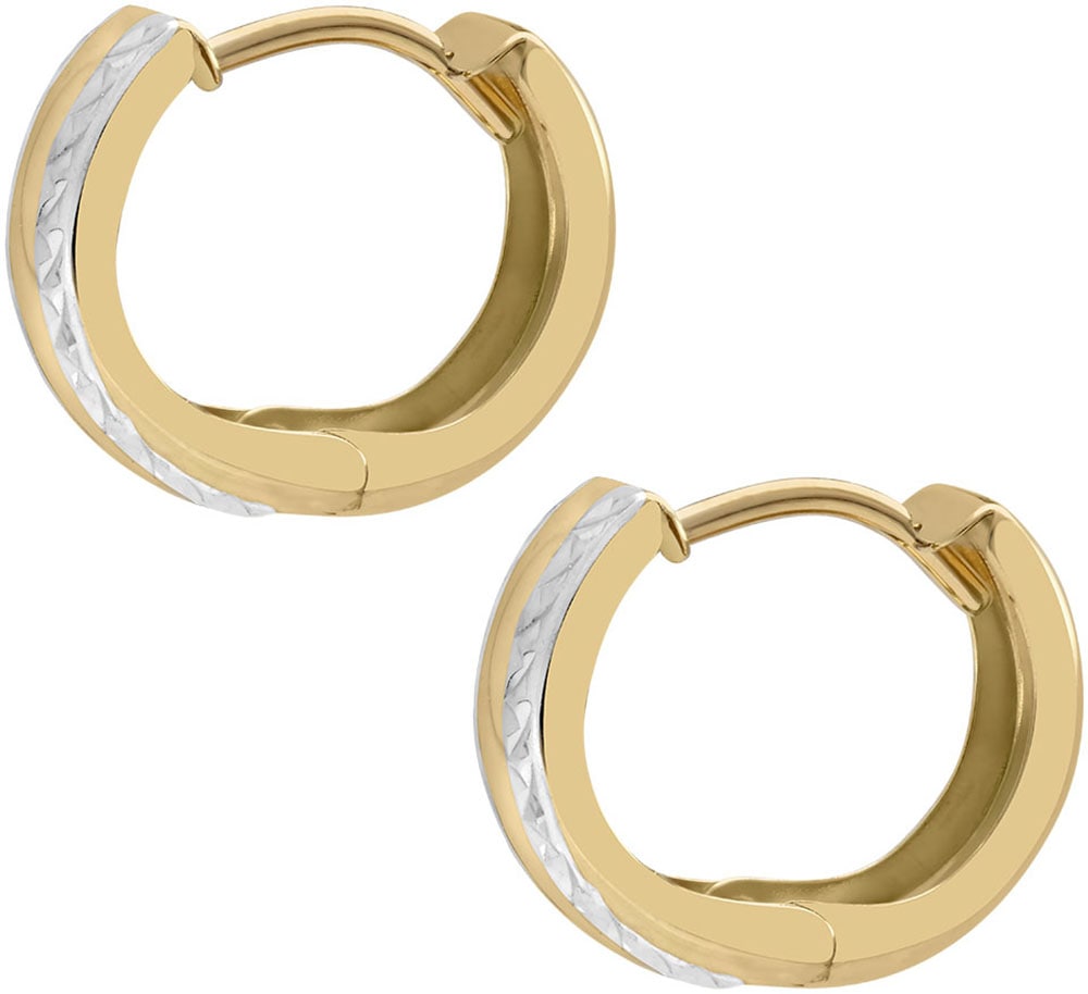 Firetti Paar Creolen »Schmuck Geschenk Gold 375 Ohrschmuck Ohrringe bicolor«