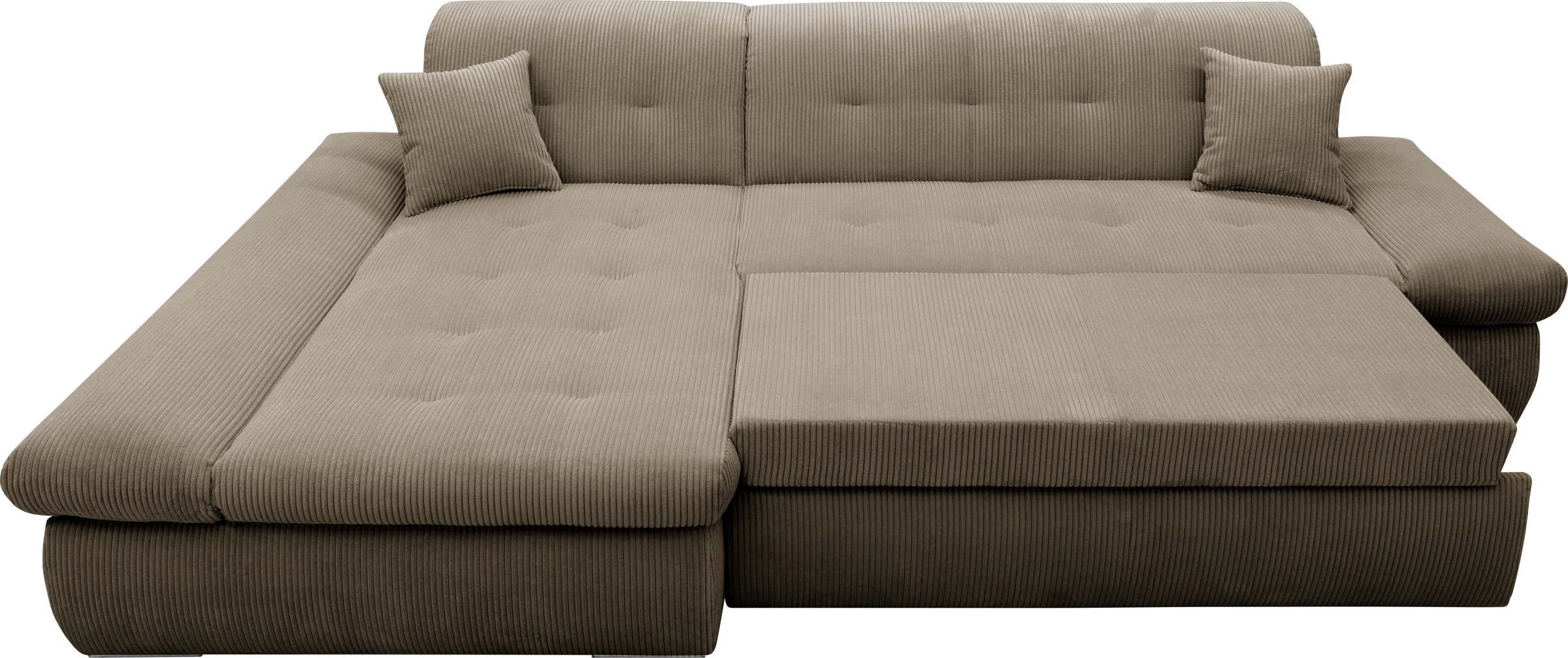 DOMO collection Ecksofa »Moric, L-Form, XXL-Sofa - Breite 300cm«, wahlweise mit Bettfunktion und Armteilverstellung, Cord
