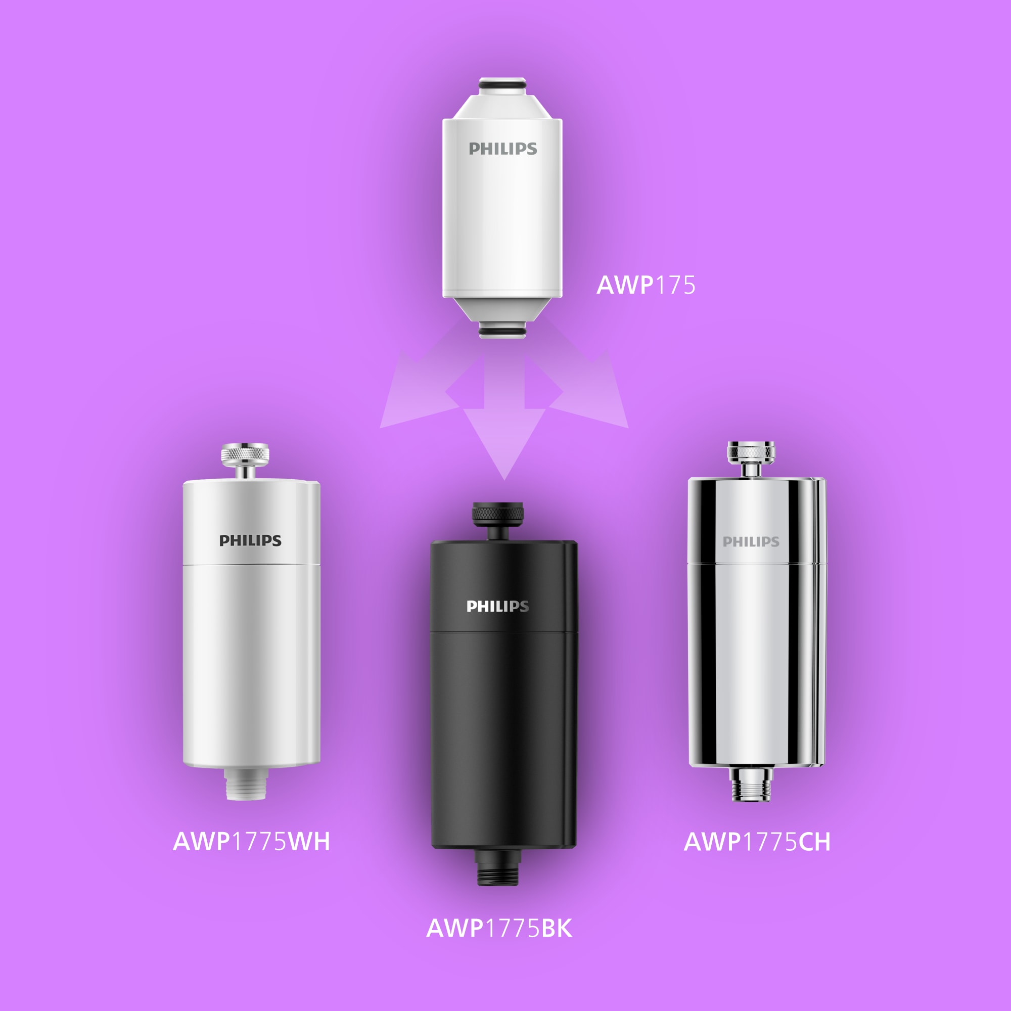 Philips Wasserfilter »AWP1775 Inline-Duschfilterzylinder« Packung, 2 tlg. Filterkapazität: 50.000 l
