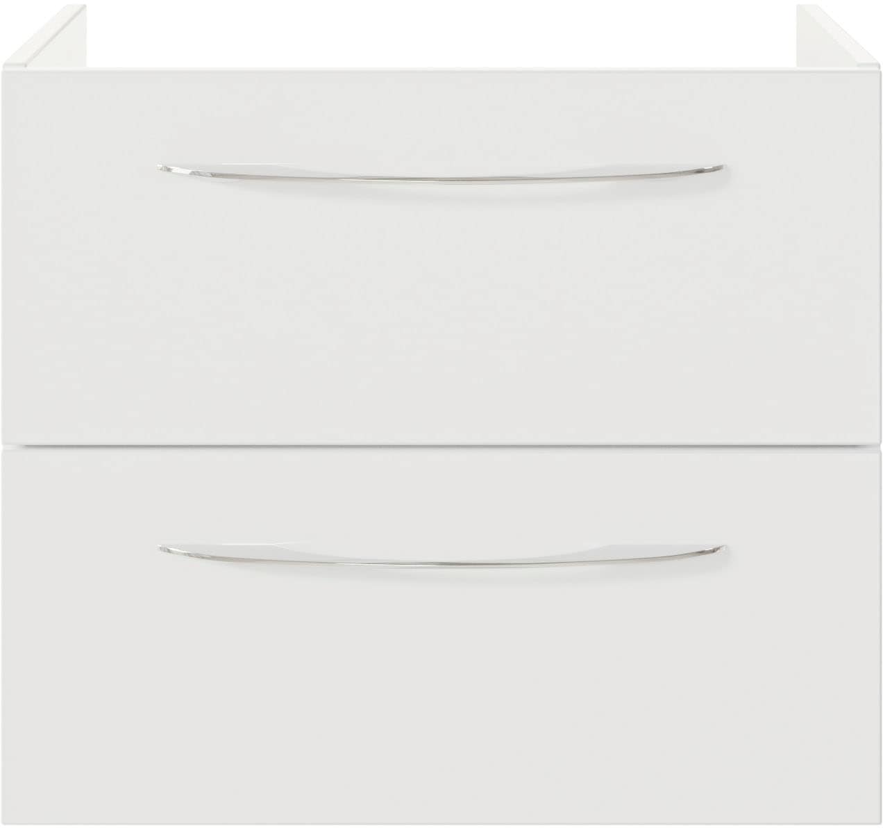 Saphir Waschtisch »Serie 4035 Keramik-Aufsatzbecken mit Unterschrank, 88 cm breit«, Waschplatz mit 2 Schubladen, Regalfächer, Griffe in Chrom Glanz