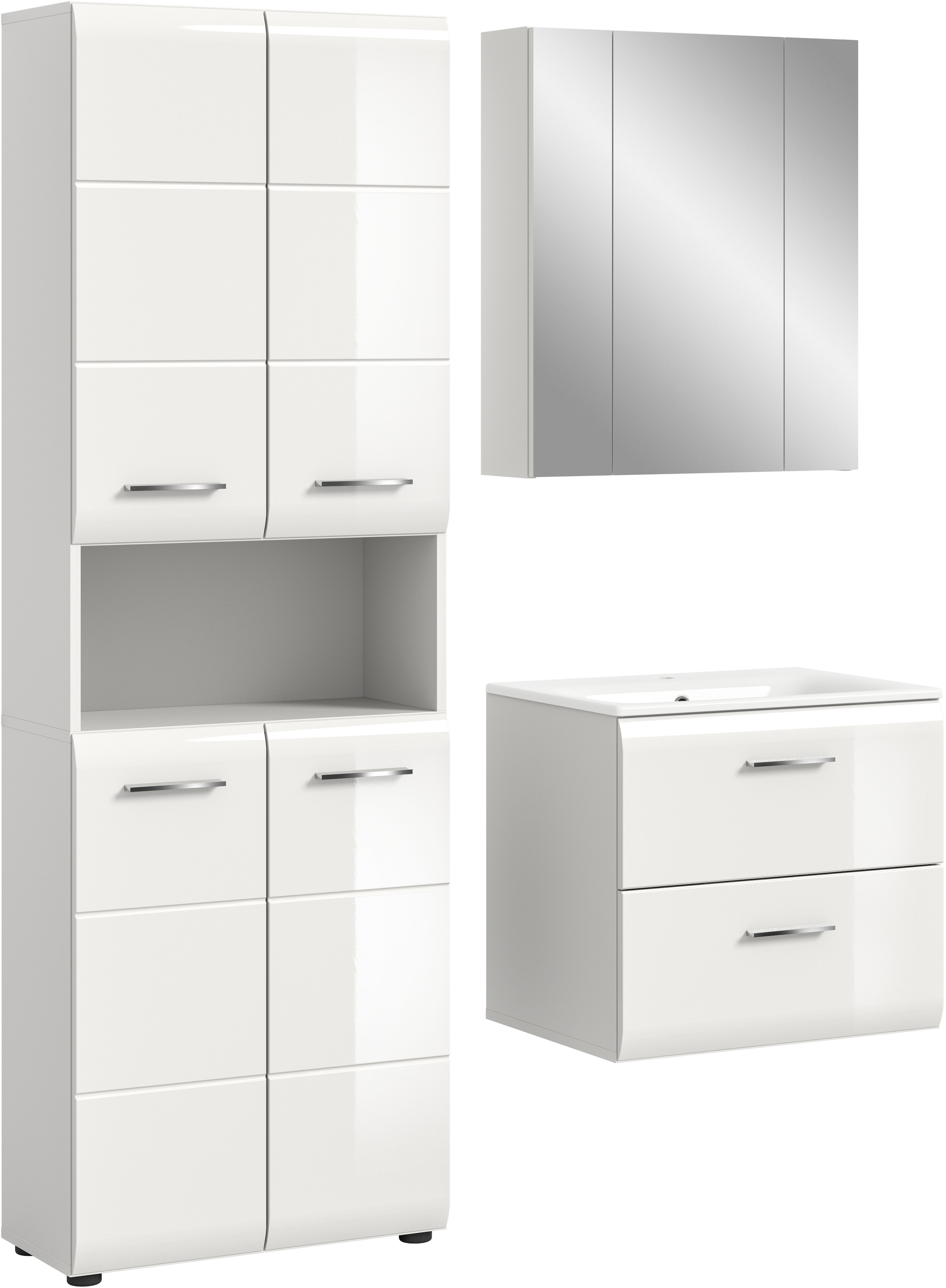 INOSIGN Badezimmer-Set Set, 4 Stk. tlg. Florenz, Badkombination 4-tlg.,Weiß günstig online kaufen