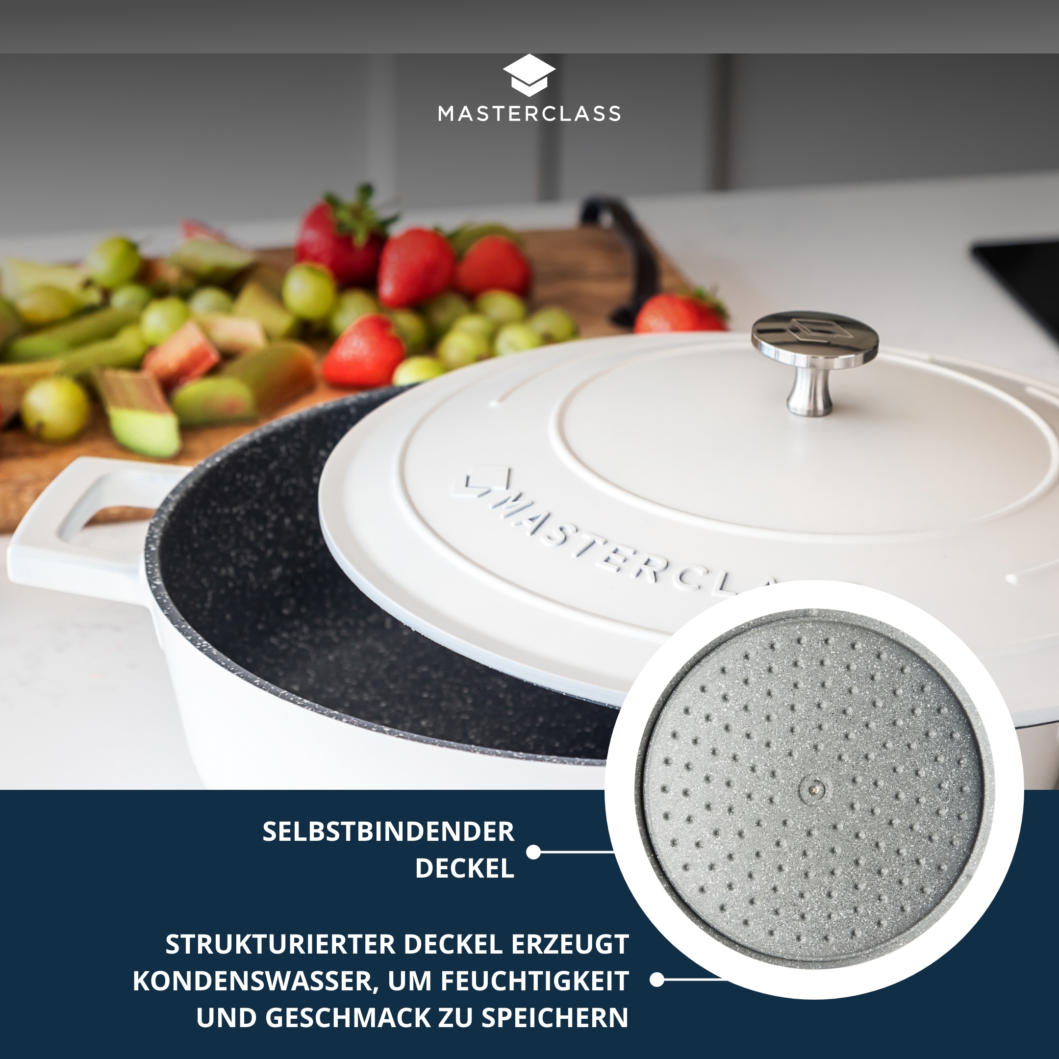 Master Class Kasserolle »MasterClass«, Aluminiumguss, flach, 2,5 L, ultraleicht, kratzfeste Antihaftbeschichtung, Induktion