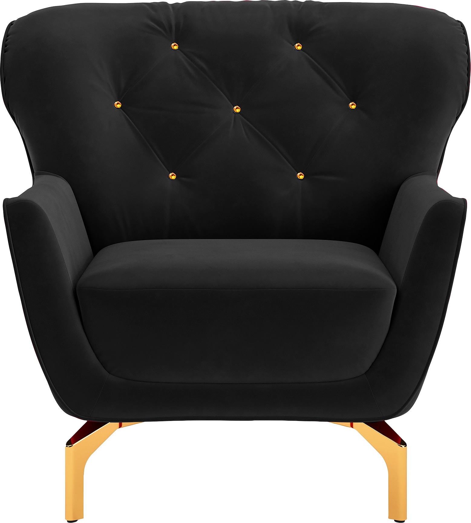 sit&more Sessel »Orient 3«, inkl. 1 Zierkissen mit Strass-Stein, goldfarben günstig online kaufen