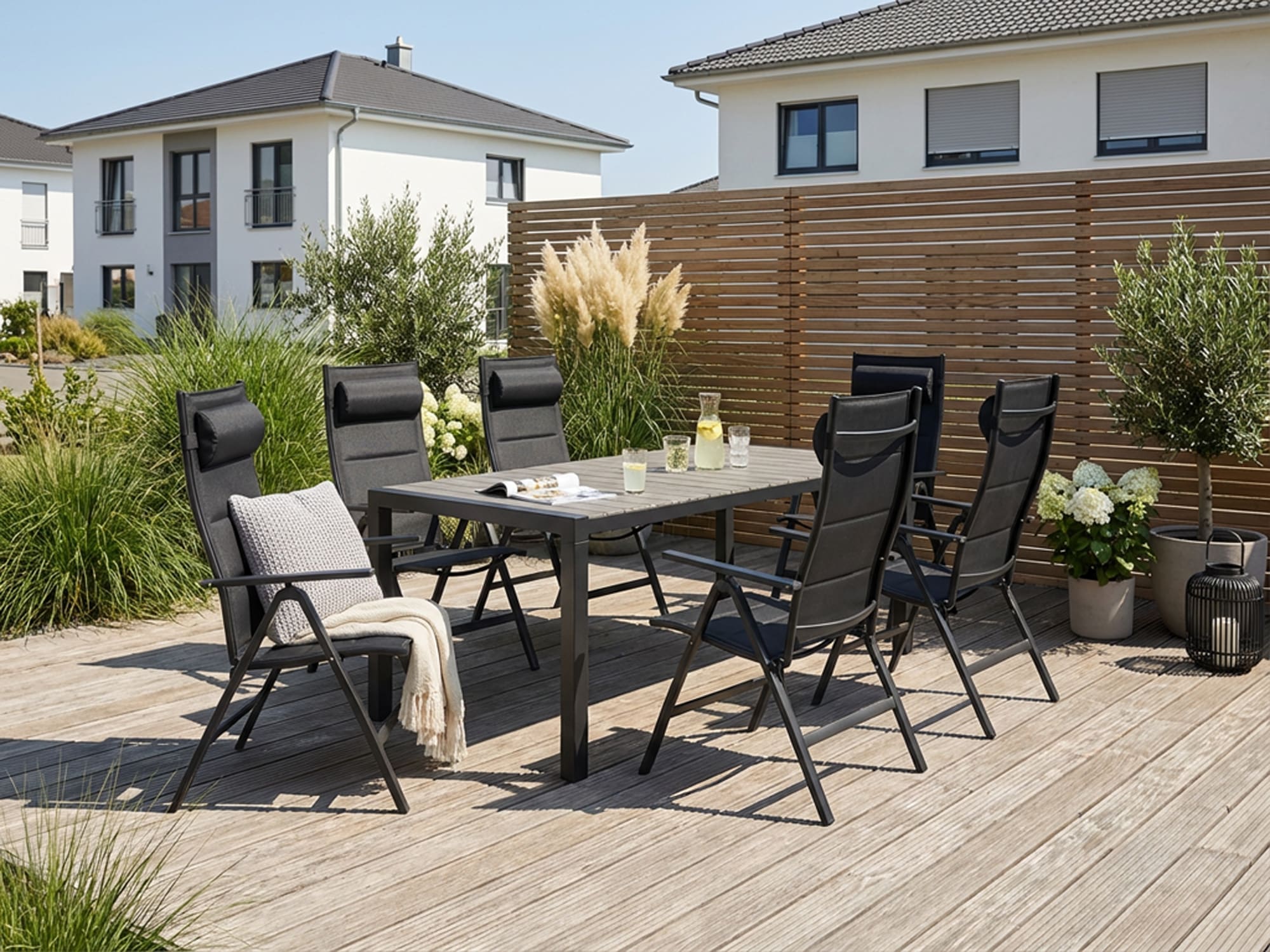 KONIFERA Garten-Essgruppe »»Melbourne«« Set, 7-tlg. Tischgruppe, 7 Stk. tlg. mit ausziehbarem Tisch 163 - 213cm und verstellbaren Stühlen