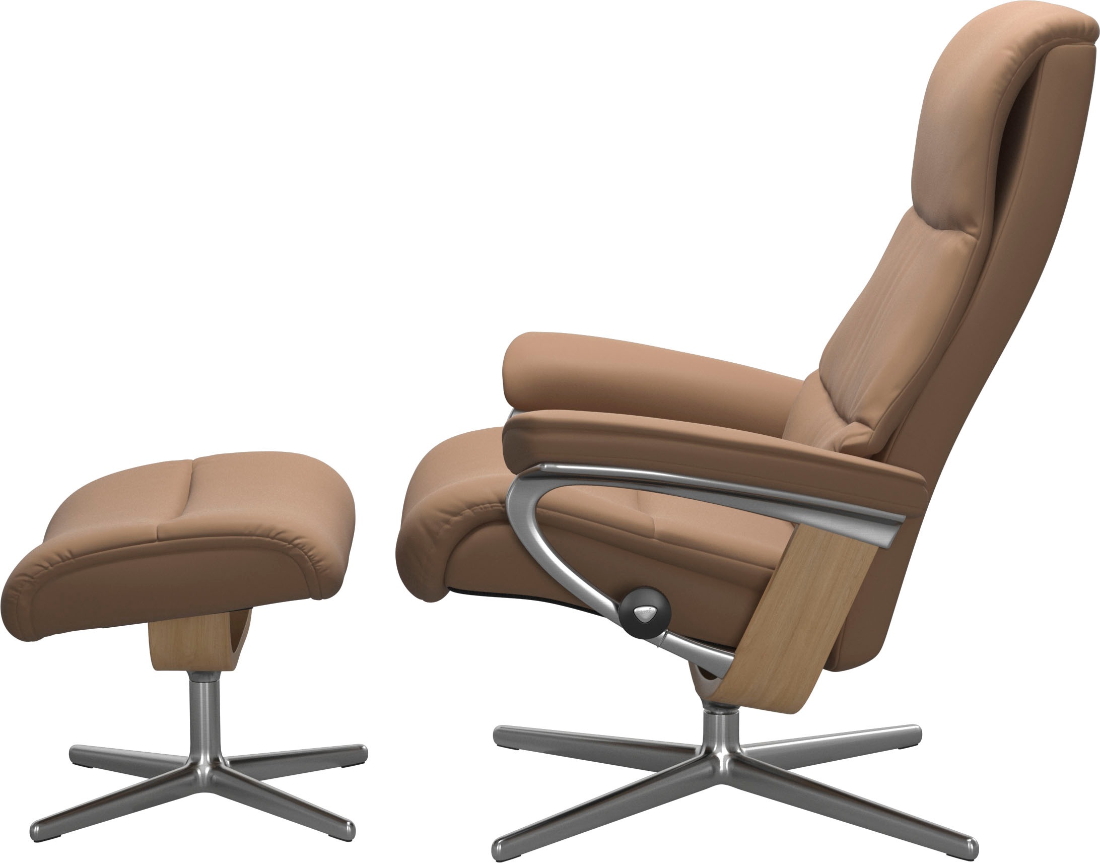 Stressless® Fußhocker »View«, mit Cross Base, Größe S, M & L, Holzakzent Eiche