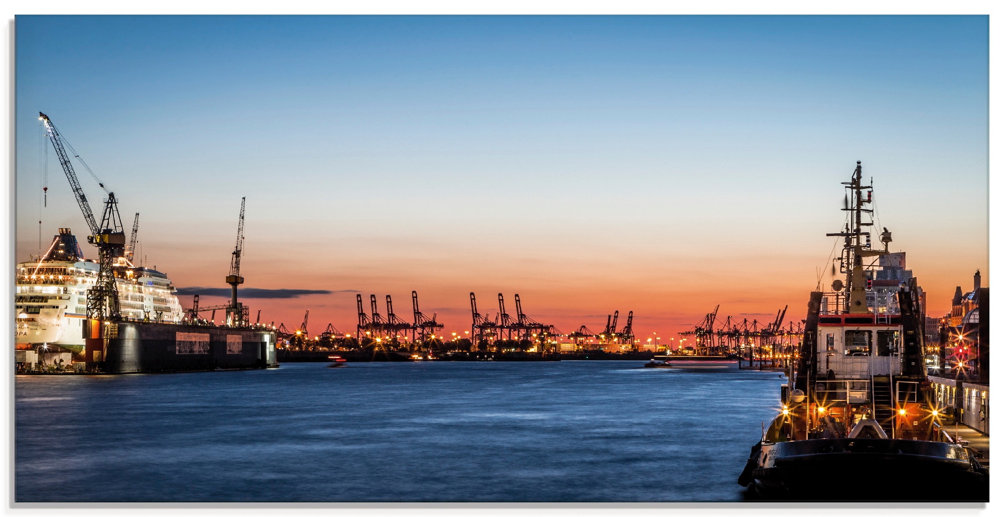 Artland Glasbild »Hamburger Hafen«, Deutschland, (1 St.), in verschiedenen günstig online kaufen