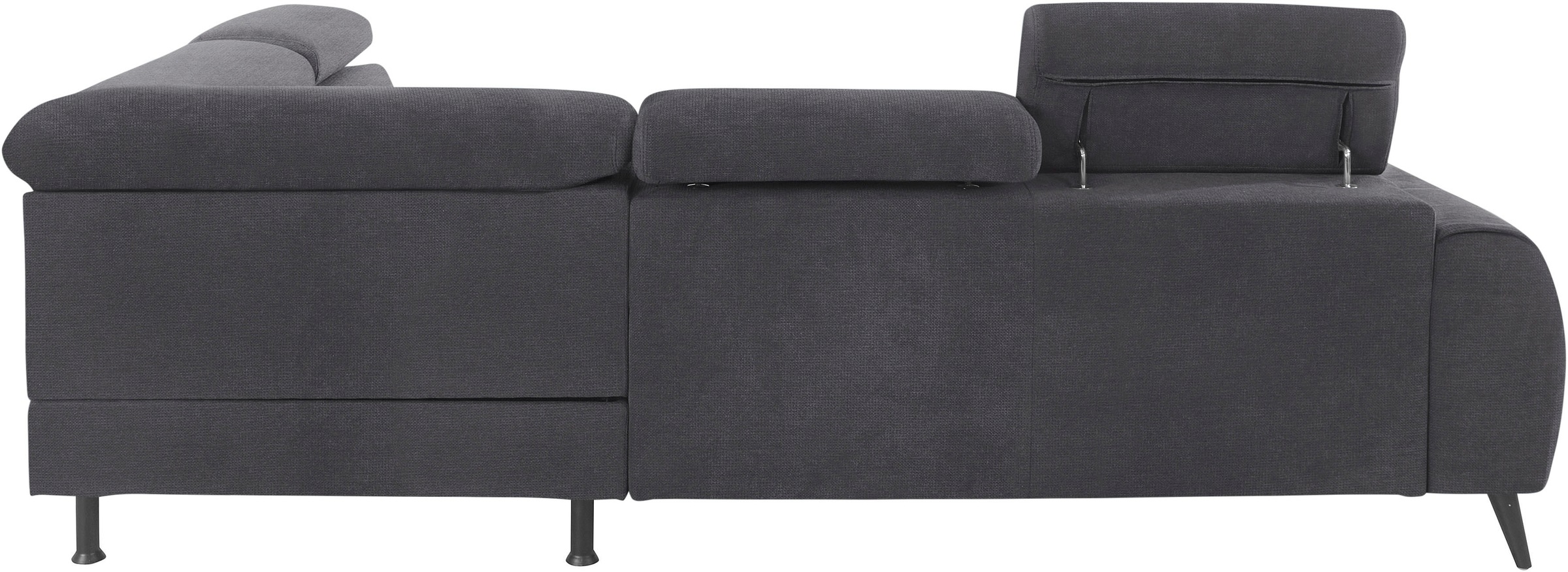 COTTA Ecksofa »Mia L-Form mit 3 Zierkissen«, wahlweise mit Bettfunktion, Bettkasten, Beleuchtung & Wireless-Charger