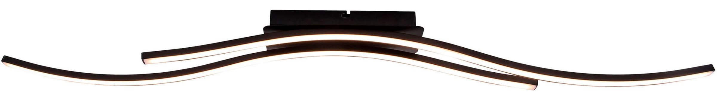 näve LED Deckenleuchte »Onda«, 1 flammig, Leuchtmittel LED-Modul | LED fest integriert, Deckenlampe, Wandleuchte warmweiß, L: 96cm, 24W, schwarz-matt, IP20