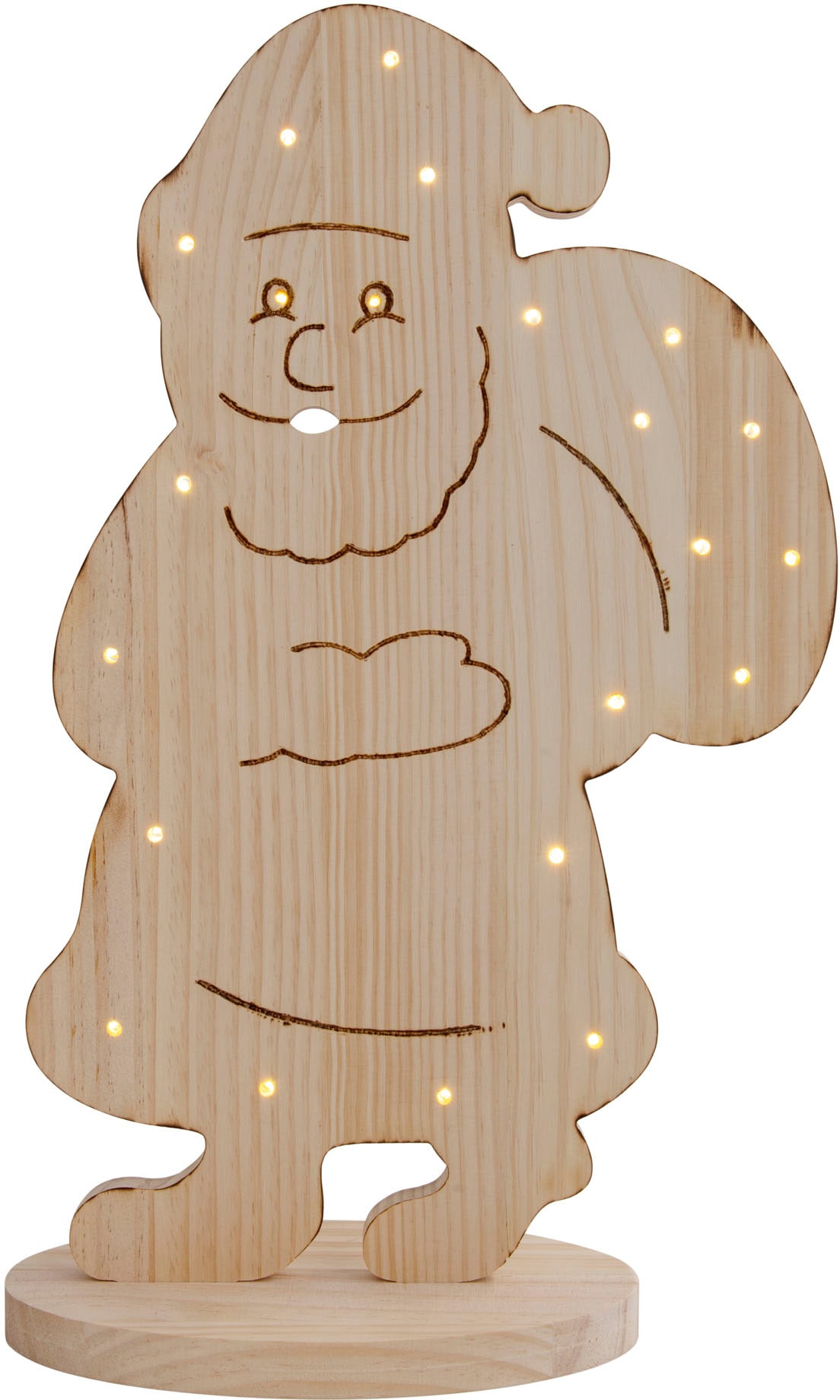 näve LED Dekoobjekt »Santa klein, Weihnachtsdeko aus Holz«, Leuchtmittel LE günstig online kaufen