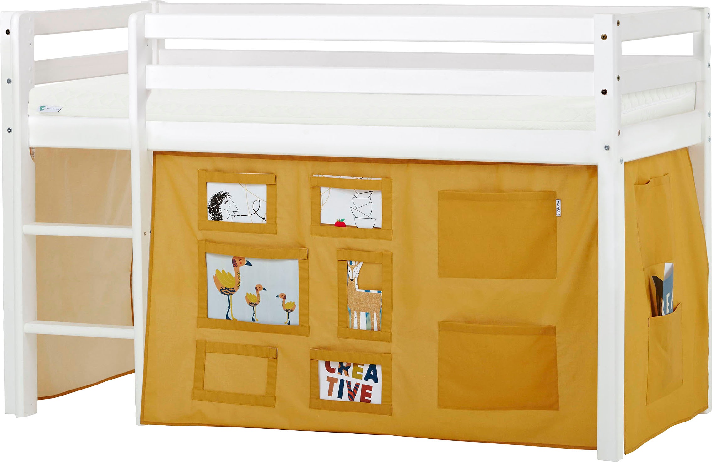 Hoppekids Hochbett "ECO Dream, Kinderbett, Spielbett, Halbhohes Bett aus Ma günstig online kaufen