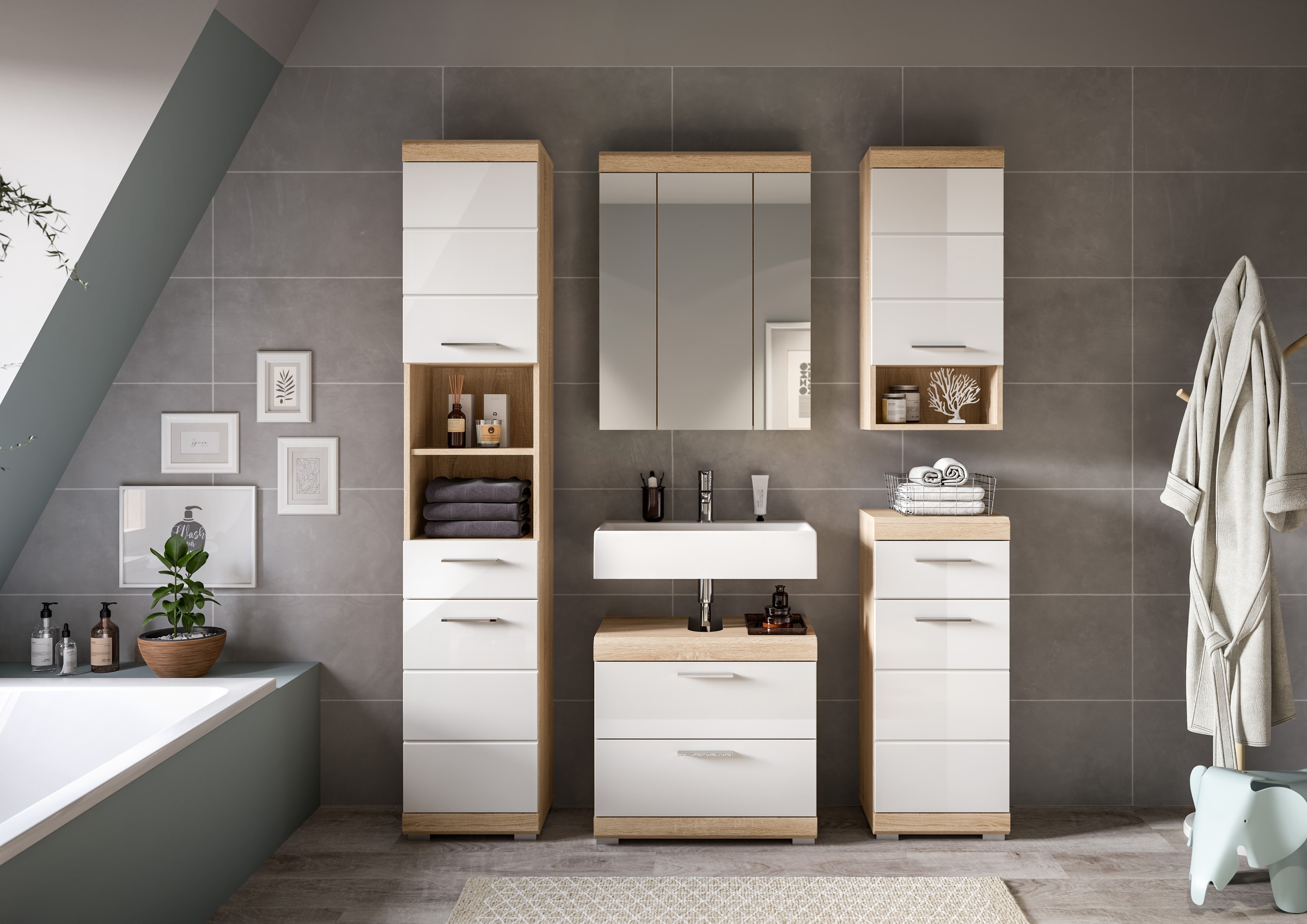 INOSIGN Badmöbel-Set »Siena, 5 teilig, bestehend aus:« Set, TOPSELLER!, 5 S günstig online kaufen