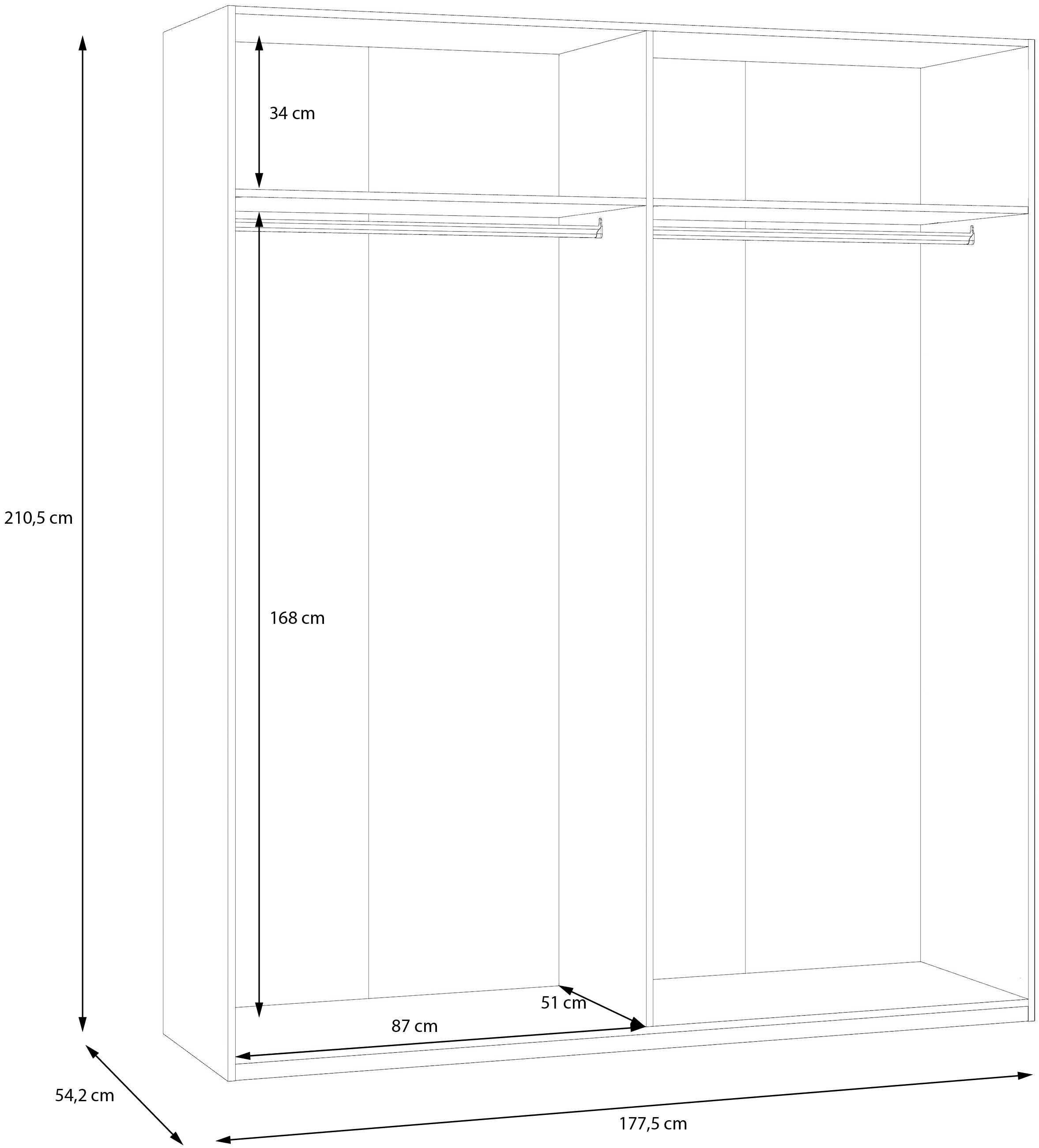 FORTE Drehtürenschrank, Drehtürenschrank, Stauraum, Zubehör optional bestellbar