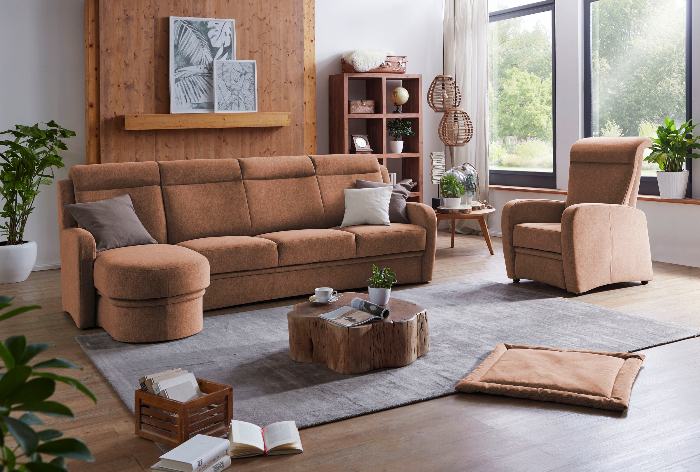 VILLA BECK Ecksofa »Varese L-Form«, (2 St.), Kopfteilverstellung, wahlweise mit Sitzvorzug, in Sitzhöhe 49 cm